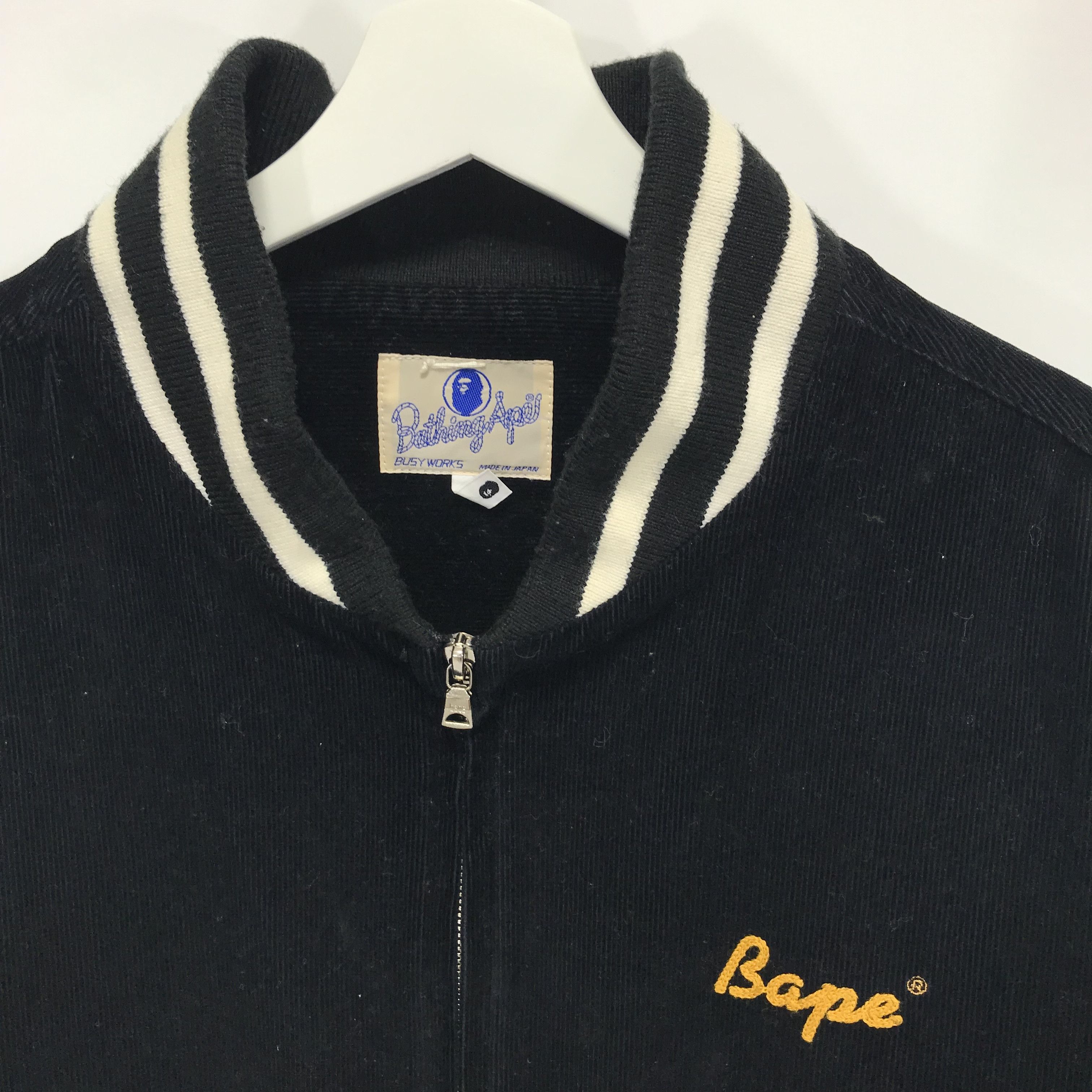 Bape [XL] A BATHING APE BAPE CORDUROY BOMBER JACKET BLACK Size US XL / EU 56 / 4 - 3 Thumbnail