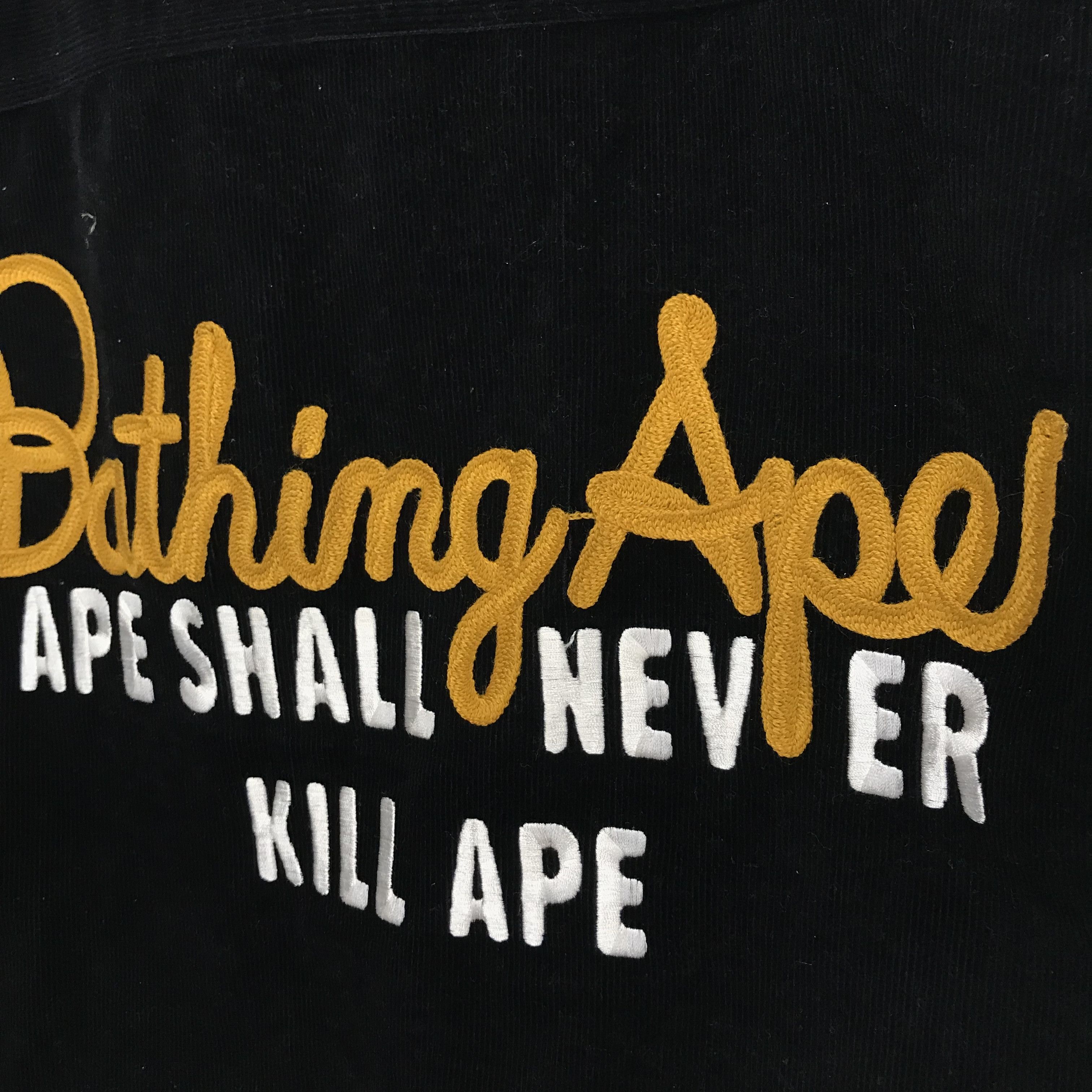 Bape [XL] A BATHING APE BAPE CORDUROY BOMBER JACKET BLACK Size US XL / EU 56 / 4 - 8 Thumbnail