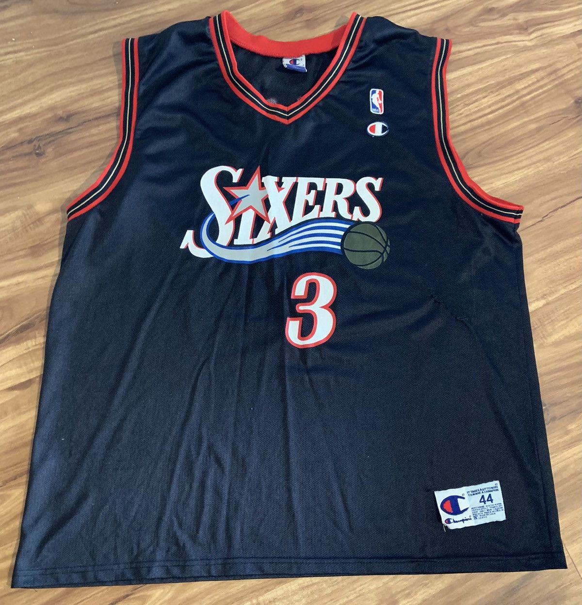 Vintage Vintage Allen Iverson 76ers champion jersey | Grailed