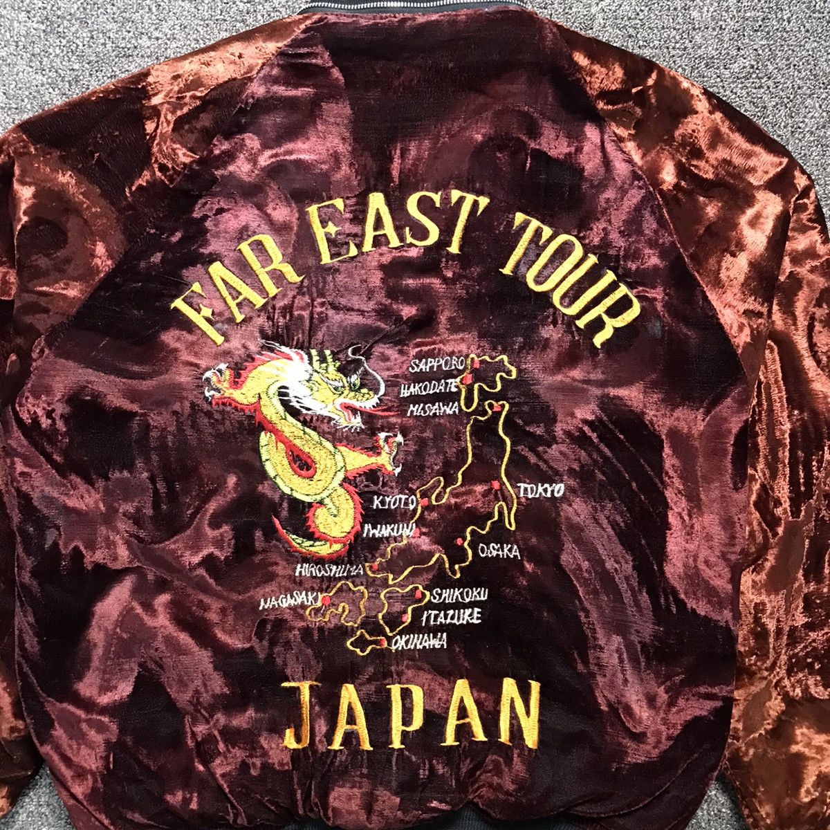 Vintage 💥 Vintage 70s Velvet Sukajan Far East Japan Bomber Jacket Size US L / EU 52-54 / 3 - 2 Thumbnail