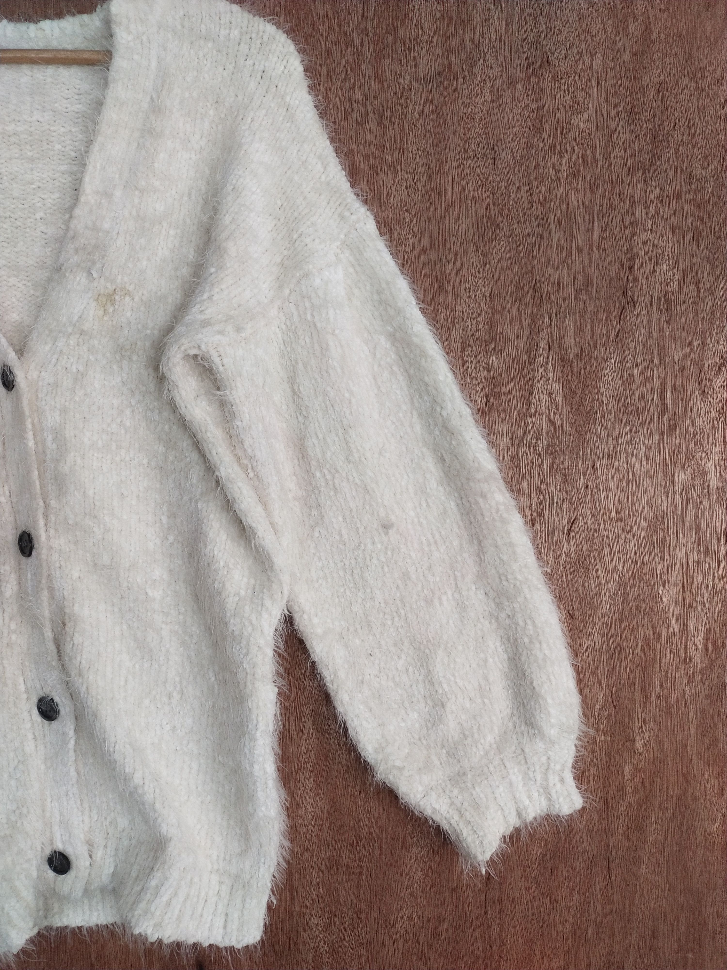 Homespun Knitwear Japan cardigan Cream mohair shaggy knitwear #H269 Size L / US 10 / IT 46 - 4 Thumbnail