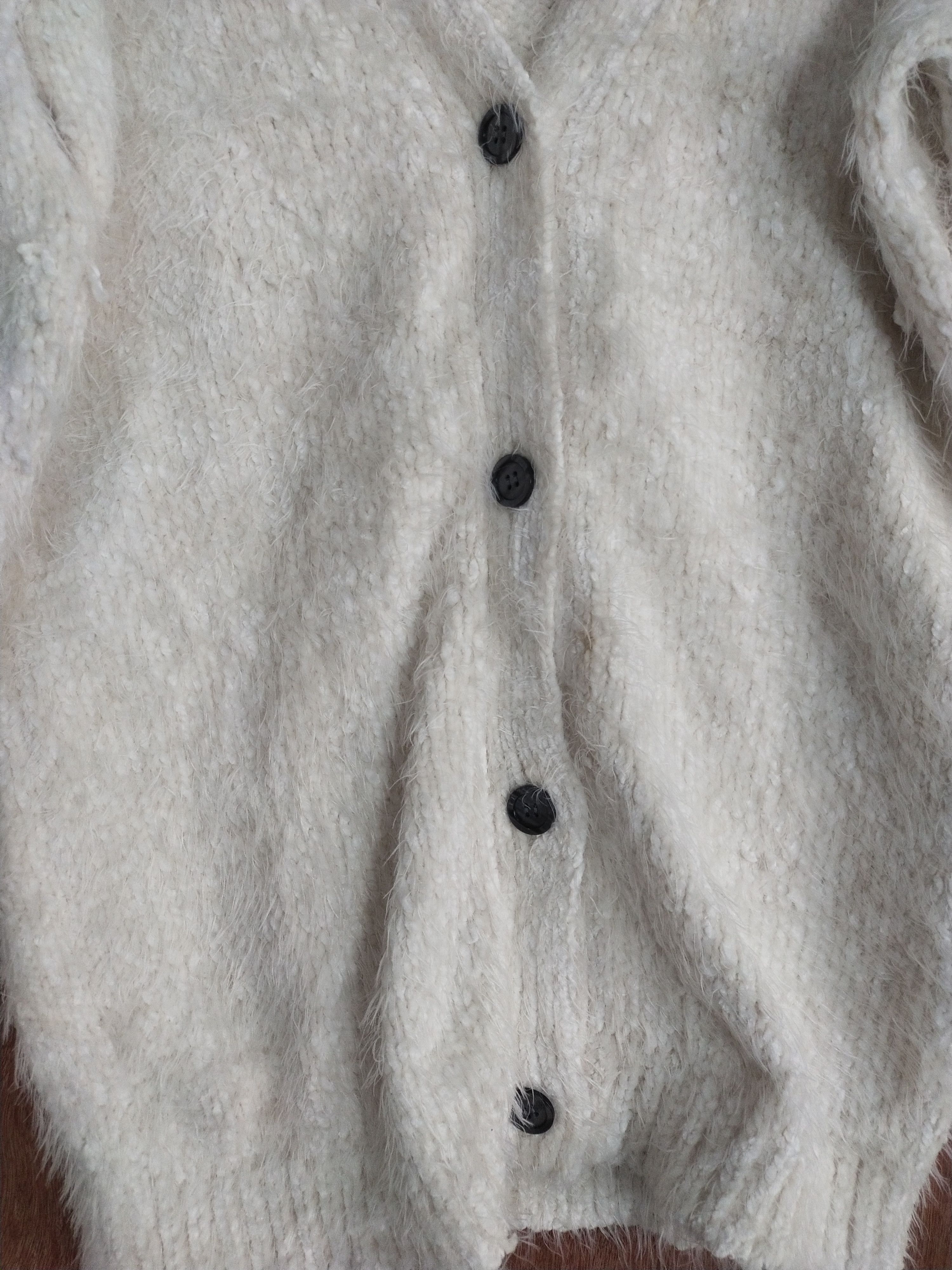 Homespun Knitwear Japan cardigan Cream mohair shaggy knitwear #H269 Size L / US 10 / IT 46 - 6 Thumbnail
