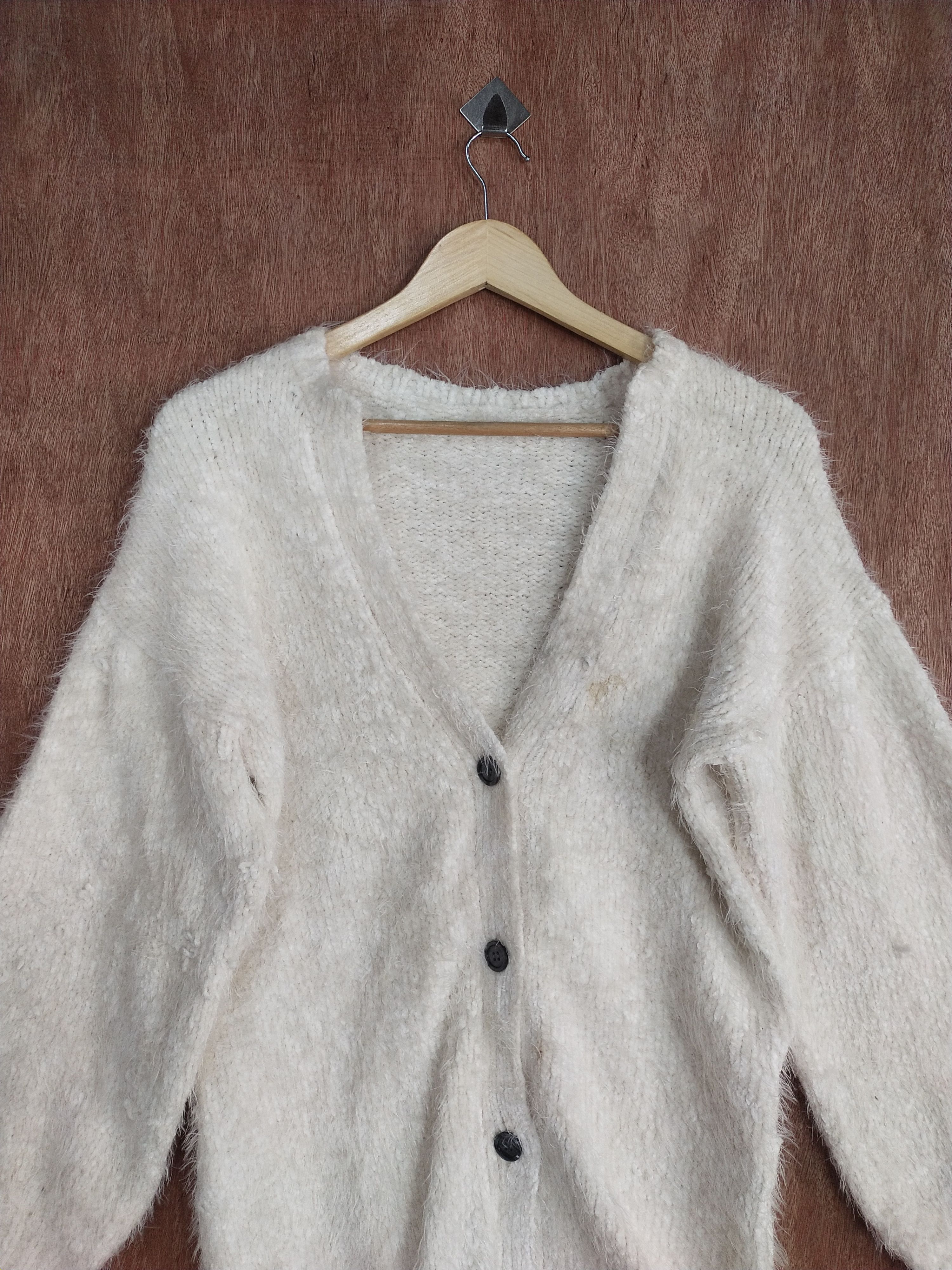Homespun Knitwear Japan cardigan Cream mohair shaggy knitwear #H269 Size L / US 10 / IT 46 - 2 Thumbnail