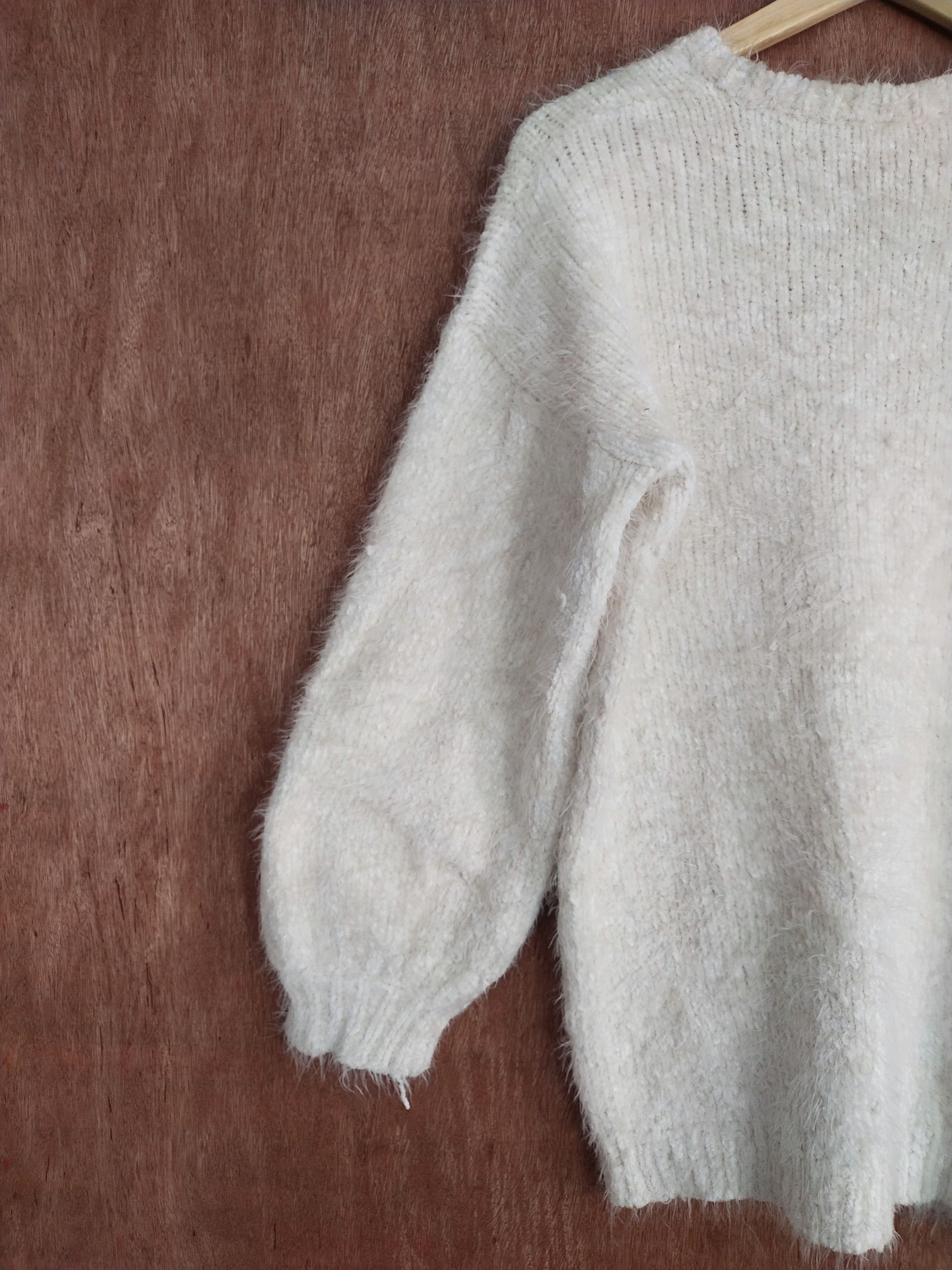 Homespun Knitwear Japan cardigan Cream mohair shaggy knitwear #H269 Size L / US 10 / IT 46 - 9 Thumbnail