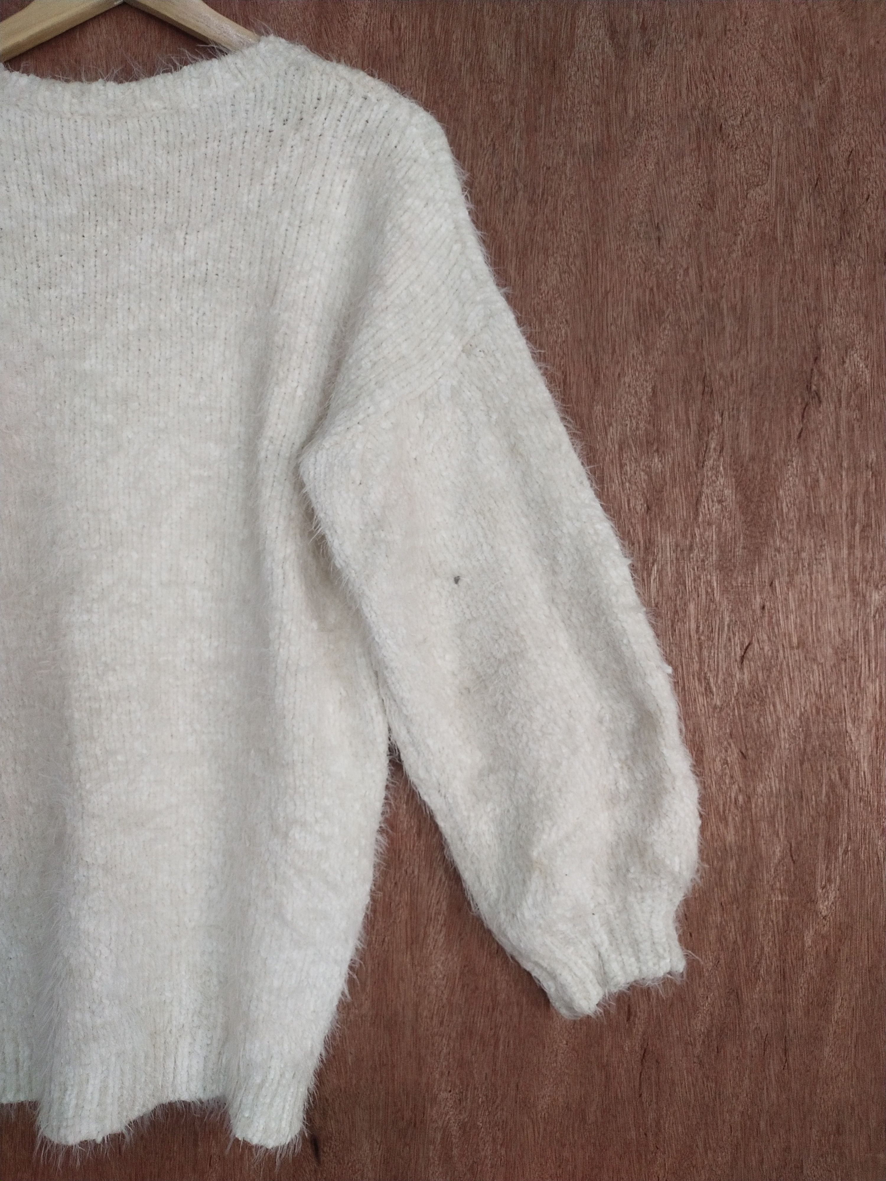 Homespun Knitwear Japan cardigan Cream mohair shaggy knitwear #H269 Size L / US 10 / IT 46 - 8 Thumbnail