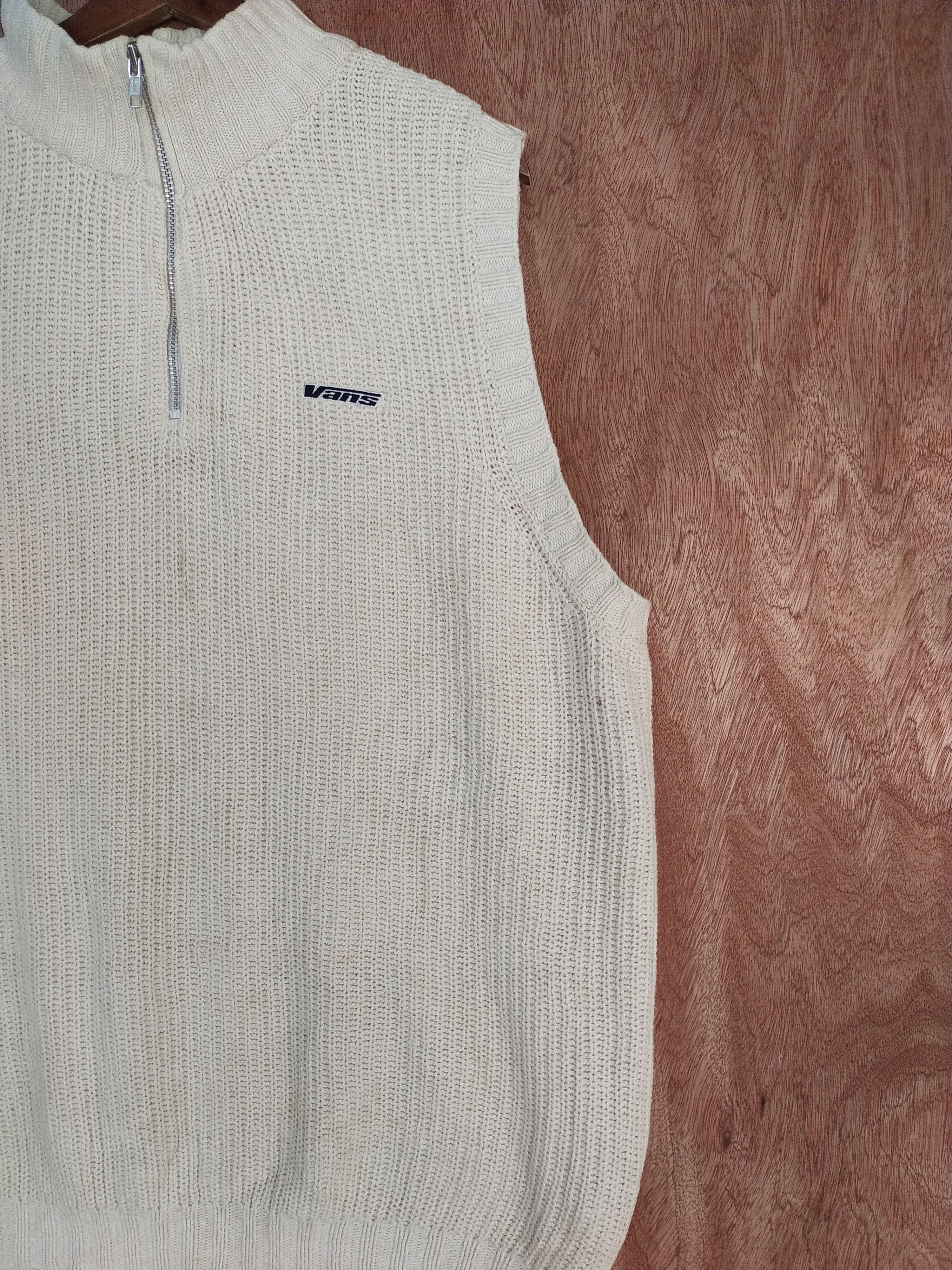 Vans white sleeveless vest knitwear #S086