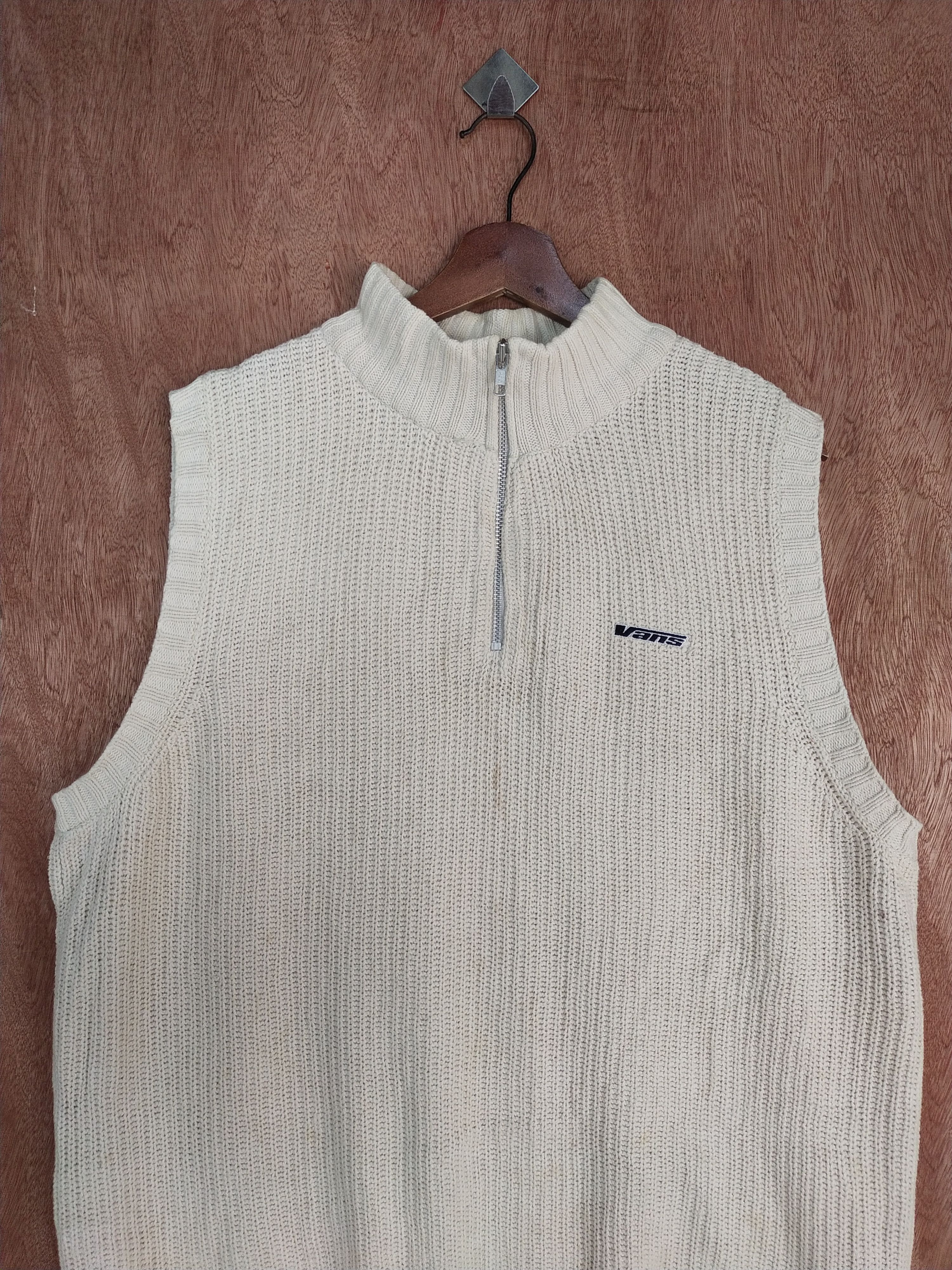 Vans white sleeveless vest knitwear #S086