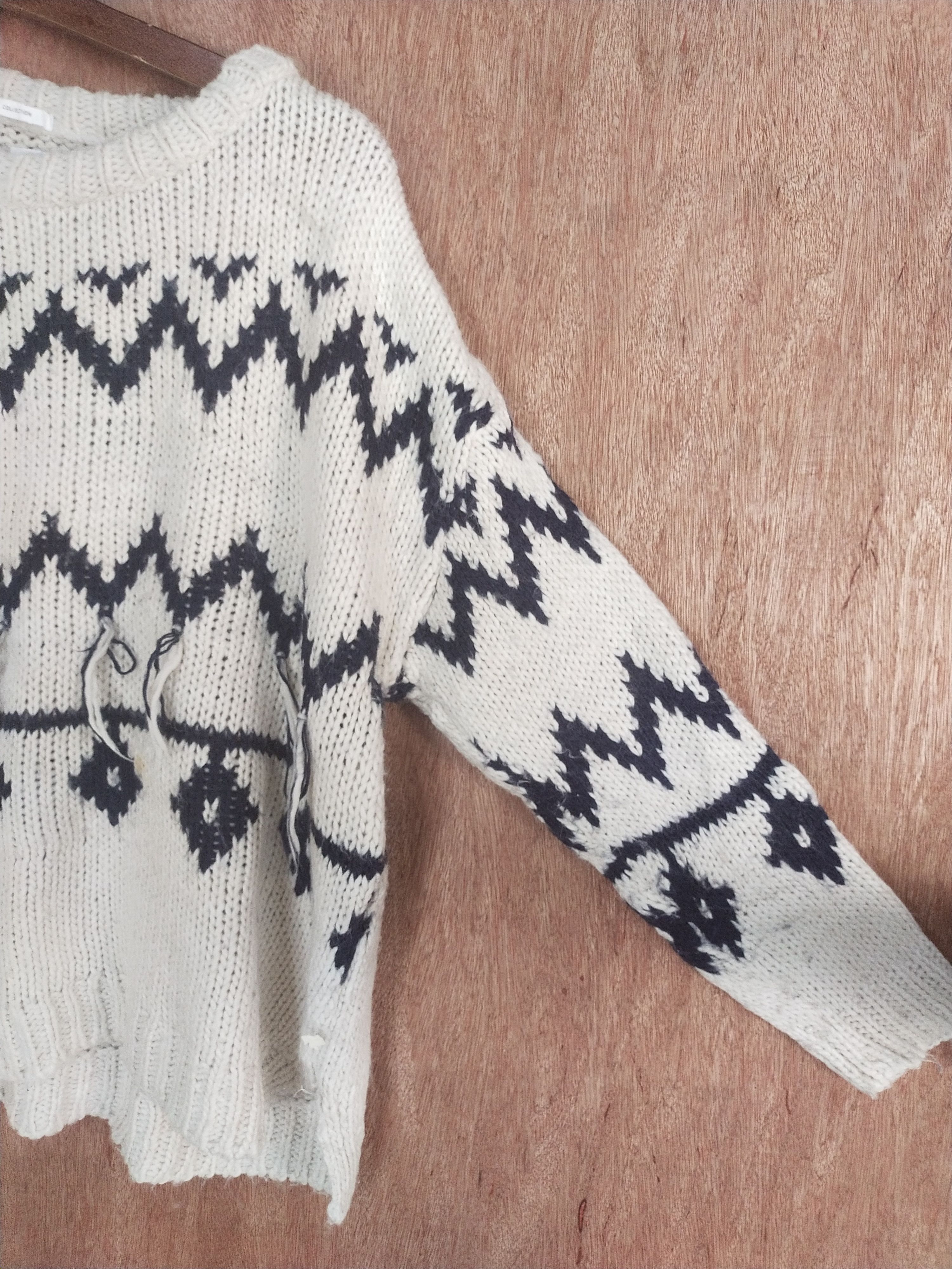 Japanese Brand Fancy Collection white art sweatshirt knitwear #S008 Size US M / EU 48-50 / 2 - 7 Thumbnail