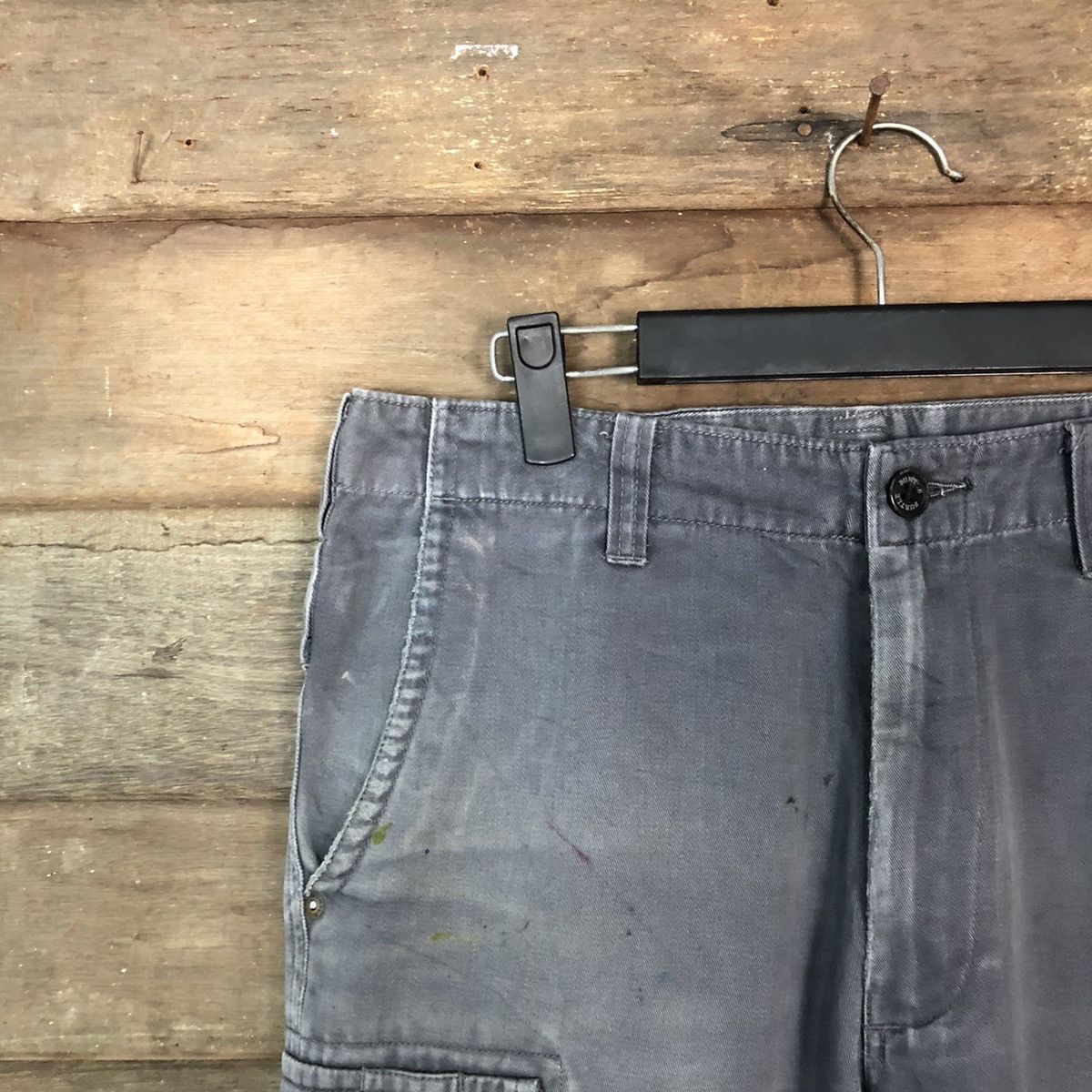 Faded Glory × Japanese Brand Burtle Grey Faded Cargo Multipocket Pants #6849 Size US 31 - 4 Thumbnail