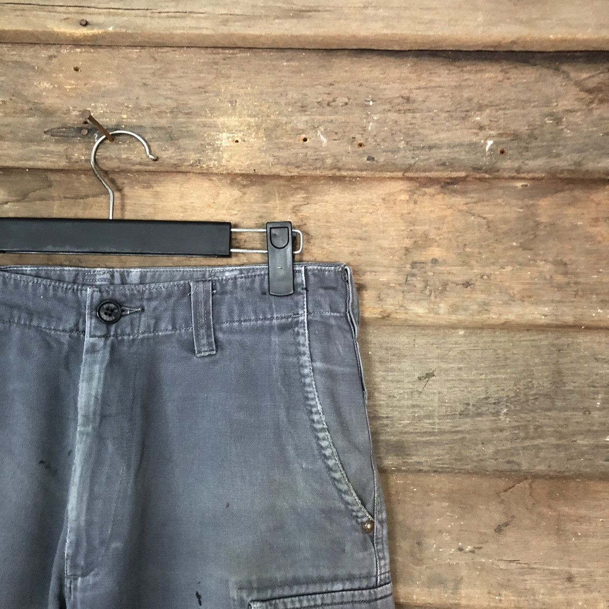 Faded Glory × Japanese Brand Burtle Grey Faded Cargo Multipocket Pants #6849 Size US 31 - 5 Thumbnail