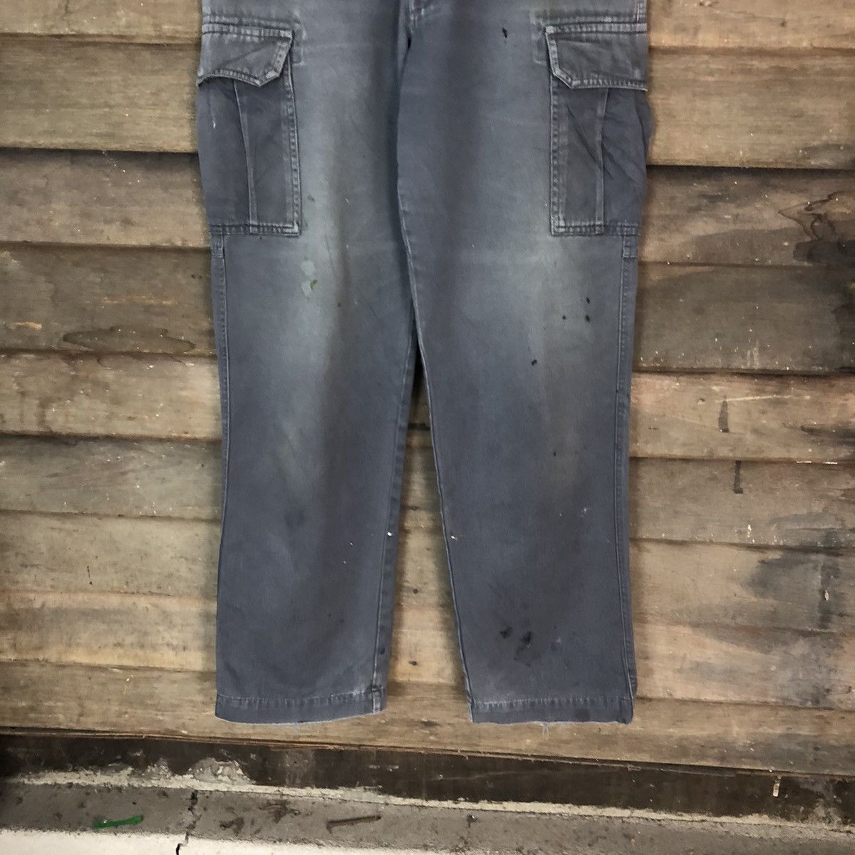 Faded Glory × Japanese Brand Burtle Grey Faded Cargo Multipocket Pants #6849 Size US 31 - 3 Thumbnail