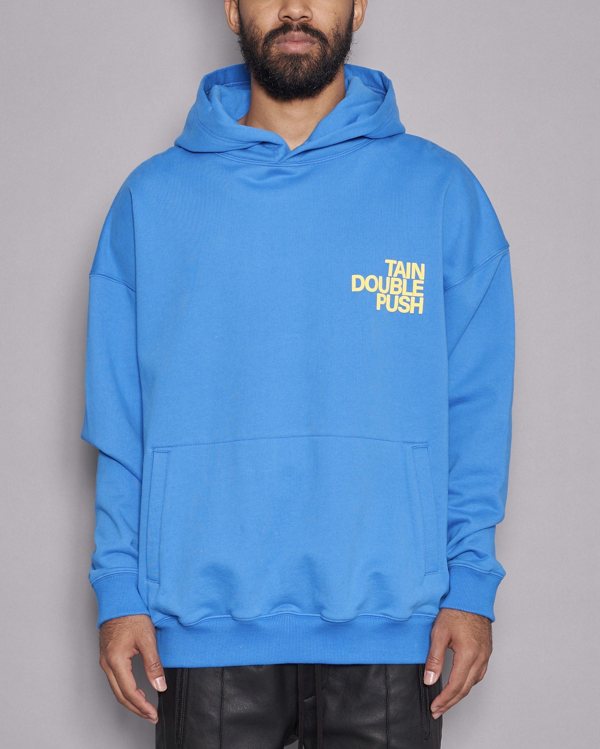 Japanese Brand 🇯🇵TAIN Double Push SWEAT HEAVY HOODIE BLUE🇯🇵 Size US L / EU 52-54 / 3 - 3 Thumbnail