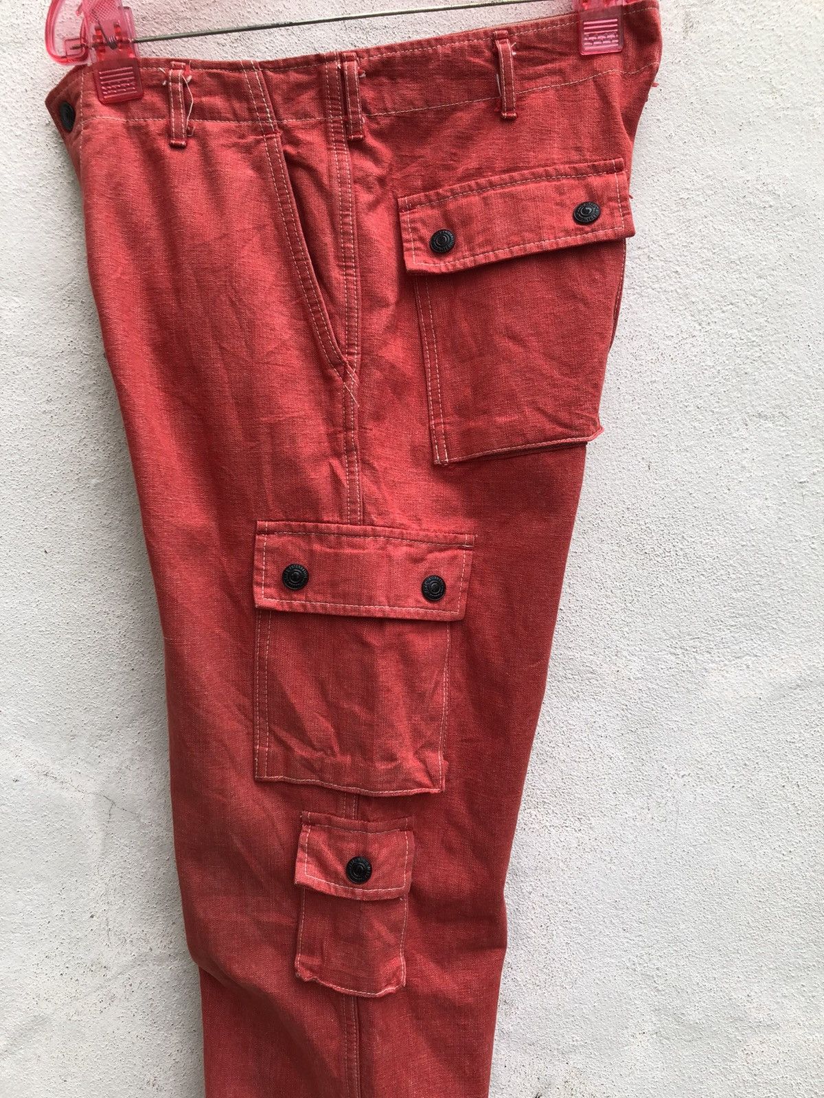 Johnbull Vintage 90s John Bull Peace Uniform Multi Pocket Denim Pant Size US 31 - 13 Thumbnail