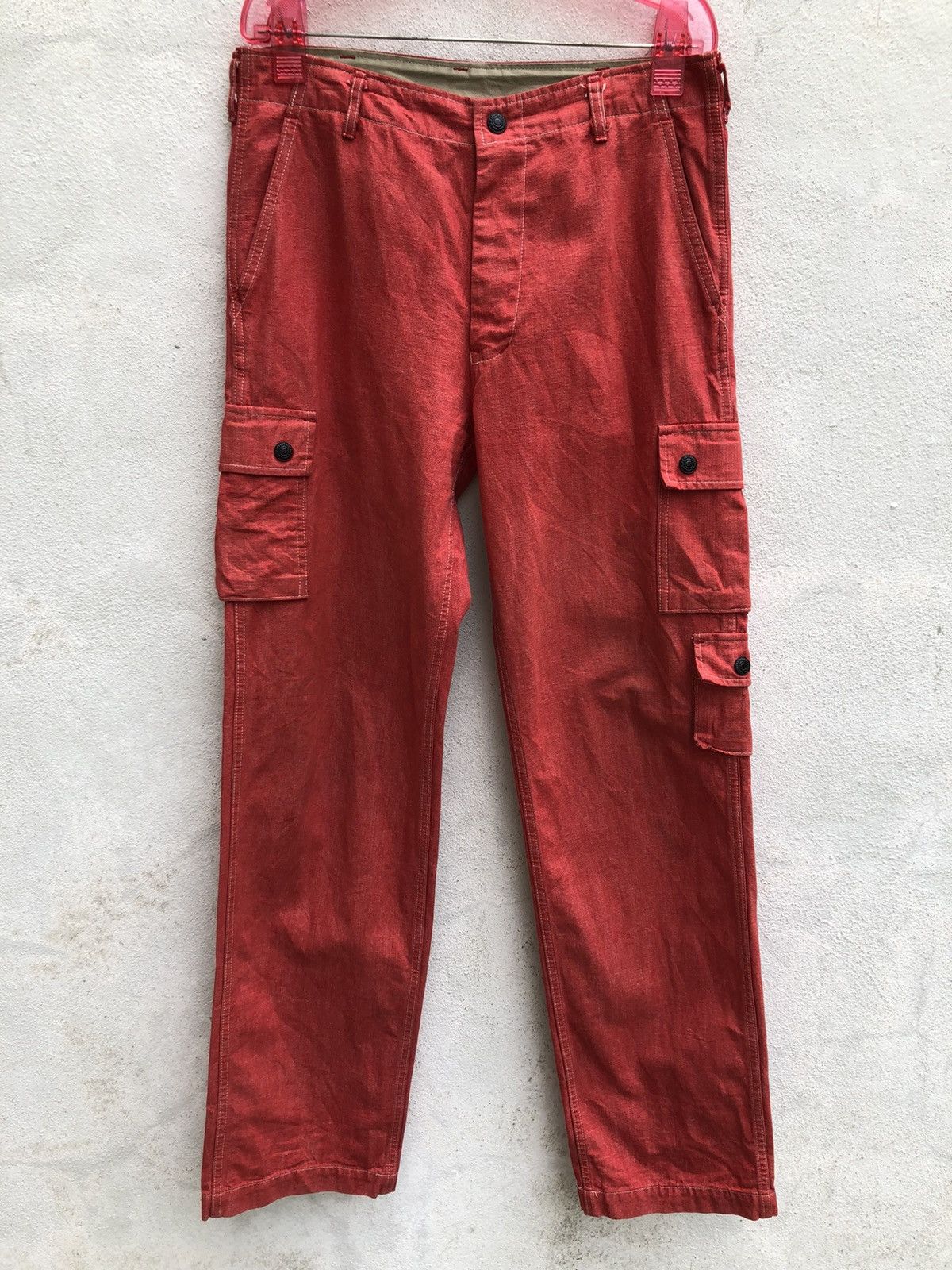 Johnbull Vintage 90s John Bull Peace Uniform Multi Pocket Denim Pant Size US 31 - 1 Thumbnail