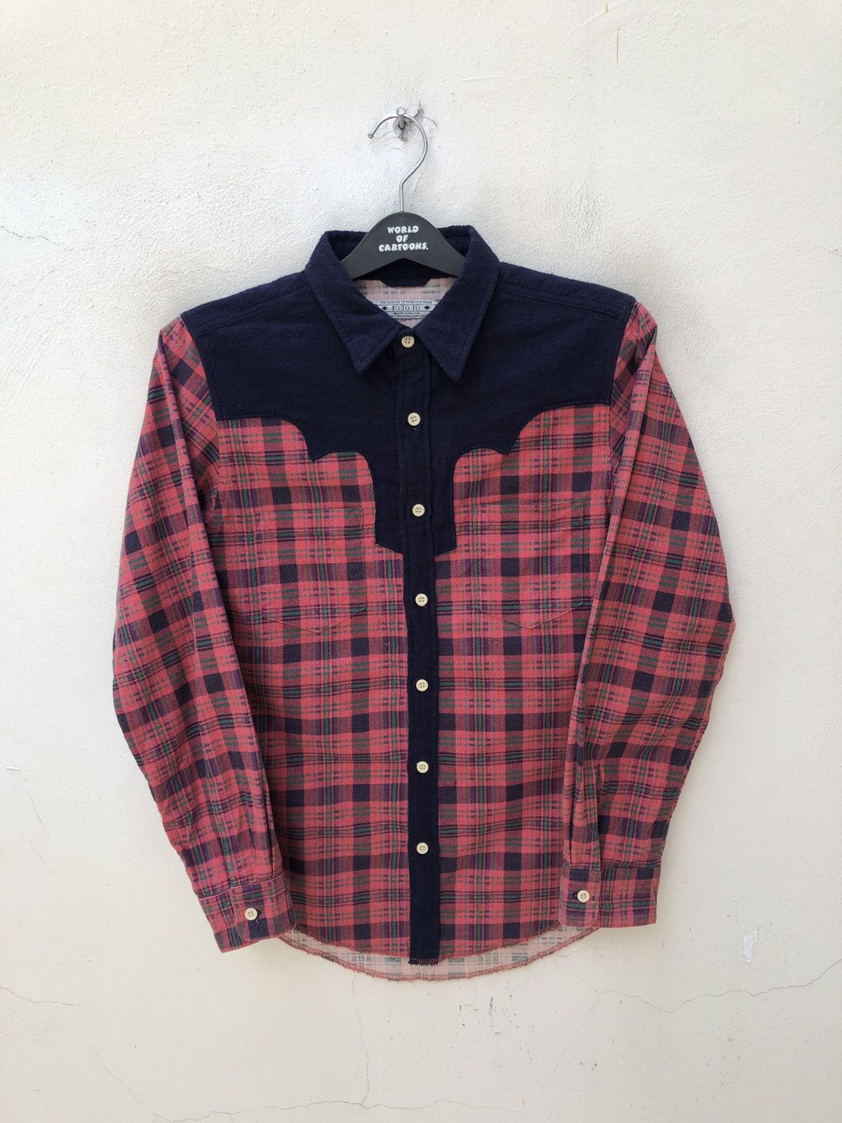 image of Eototo x Sasquatchfabrix Etoto Japan Double Pocket Western Flannel Shirt, Men's (Size Small)