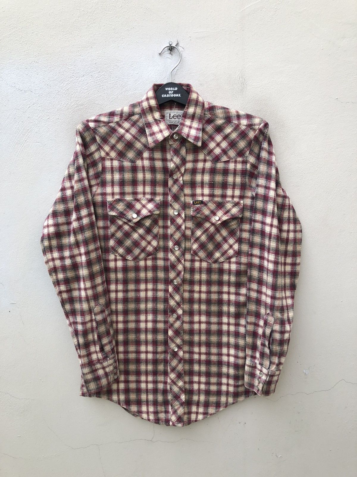 Lee Vintage 70s Lee Western Extra Long Tails Flannel Shirt Size US S / EU 44-46 / 1 - 1 Thumbnail