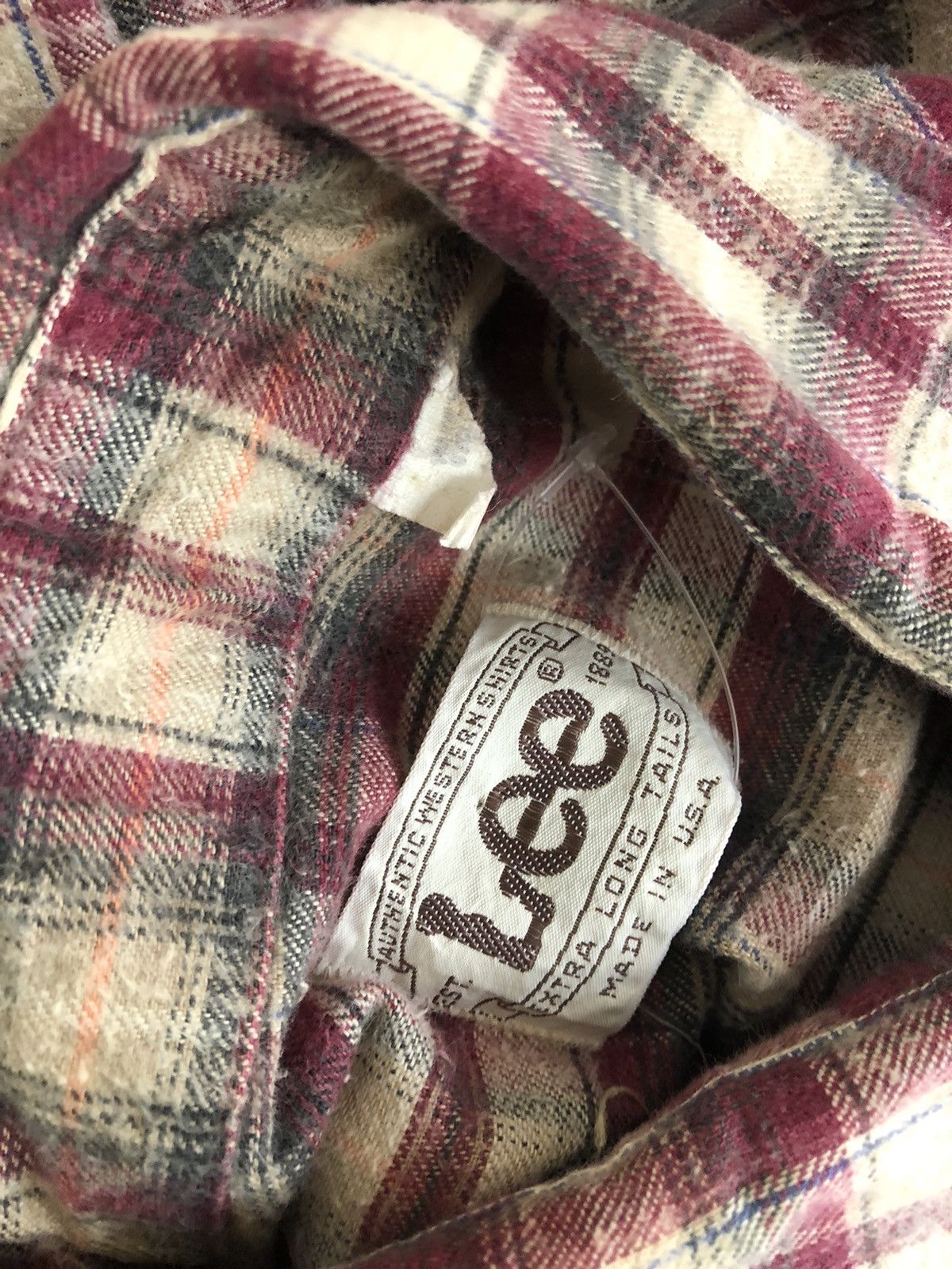 Lee Vintage 70s Lee Western Extra Long Tails Flannel Shirt Size US S / EU 44-46 / 1 - 10 Thumbnail