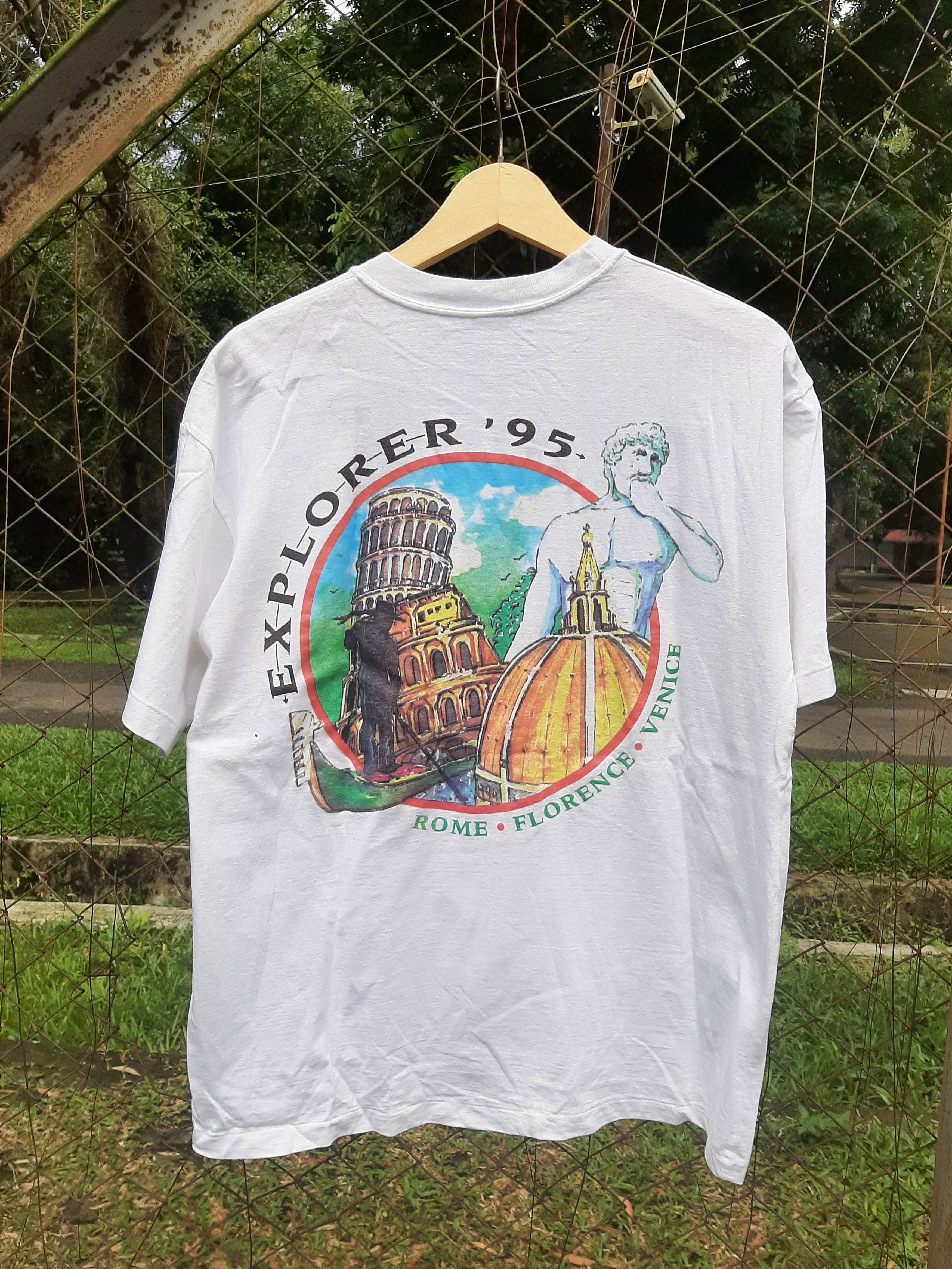 Vintage Vintage Very Rare Fuji Xerox Explorer Roma 95 Art T shirt Size US L / EU 52-54 / 3 - 3 Thumbnail