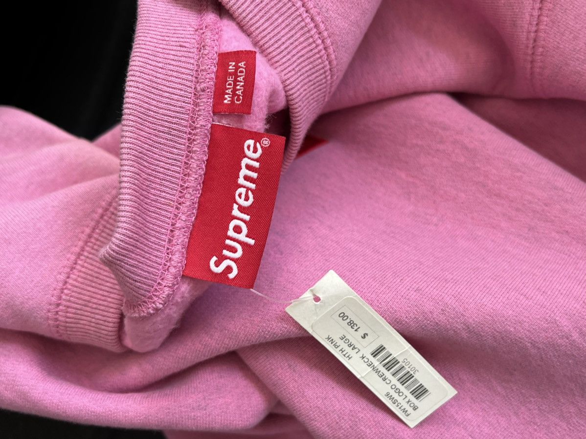 Supreme FW15 Heather Pink Box Logo Crewneck Size US L / EU 52-54 / 3 - 5 Thumbnail