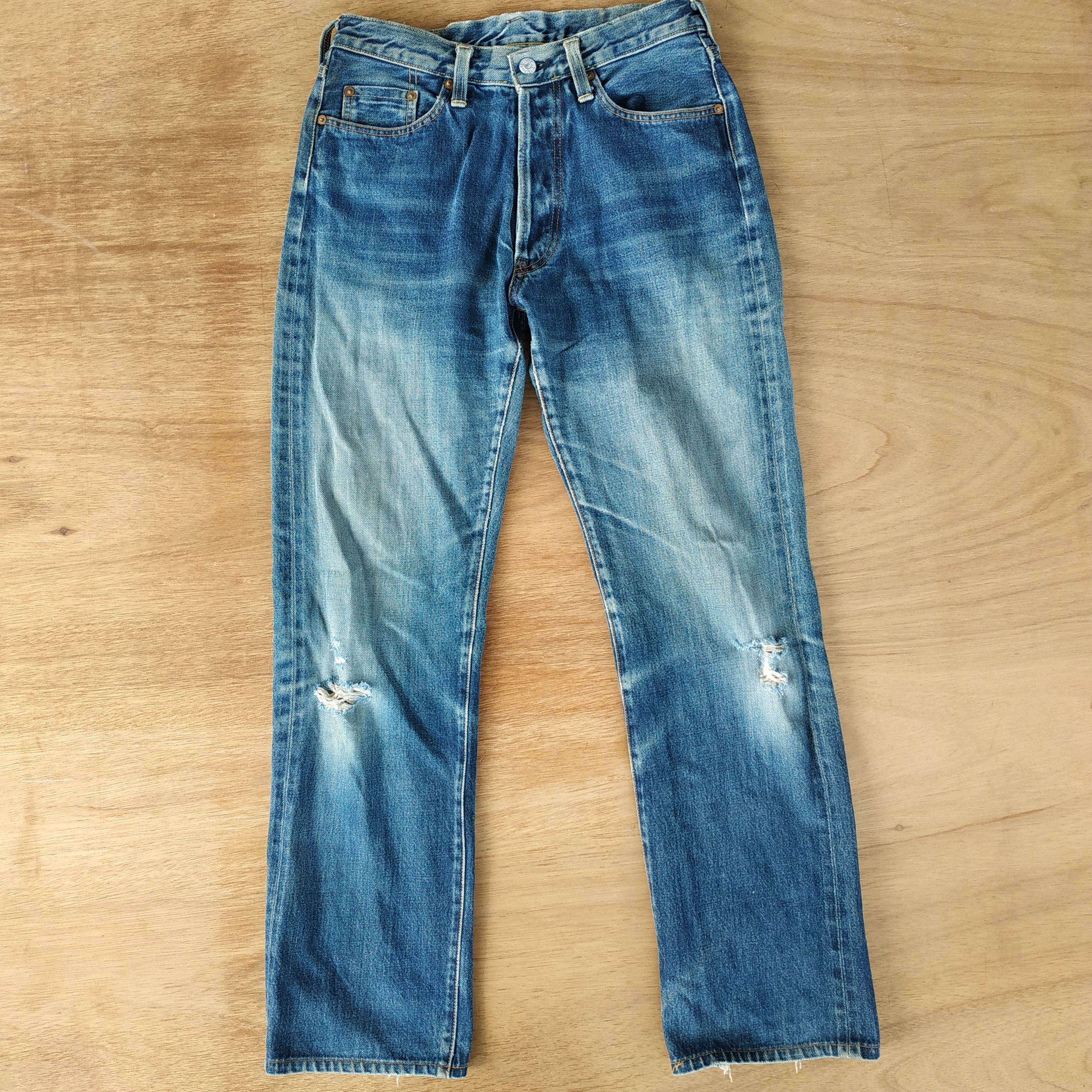 Japanese Brand × Vintage DENIM DISTRESSED VINTAGE SEWING CHOP O'alls SELVEDGE Size US 29 - 2 Thumbnail