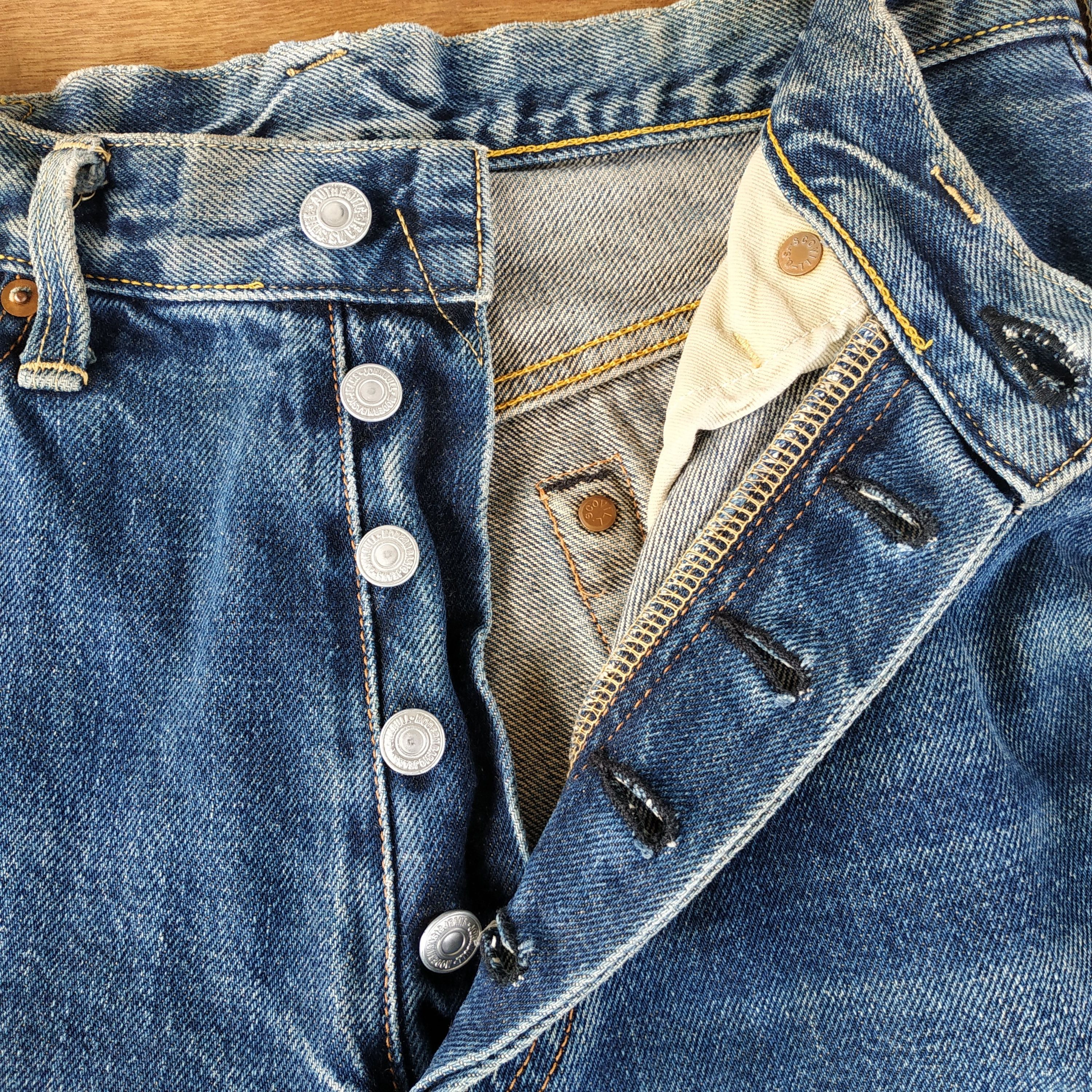Japanese Brand × Vintage DENIM DISTRESSED VINTAGE SEWING CHOP O'alls SELVEDGE Size US 29 - 7 Thumbnail