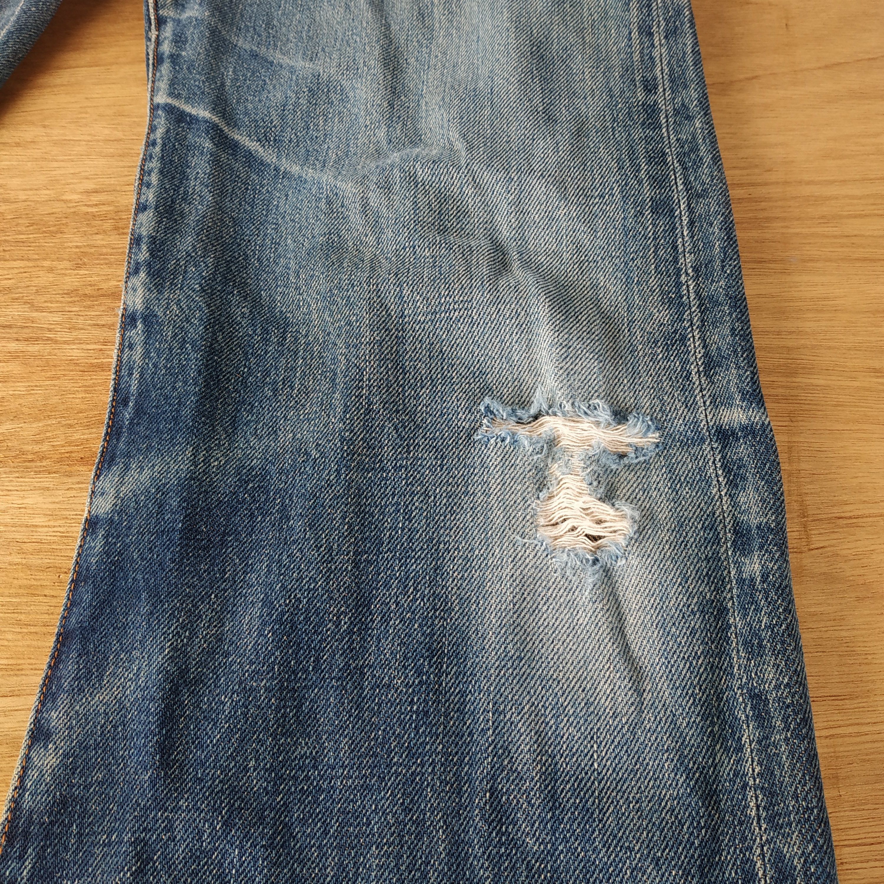 Japanese Brand × Vintage DENIM DISTRESSED VINTAGE SEWING CHOP O'alls SELVEDGE Size US 29 - 3 Thumbnail
