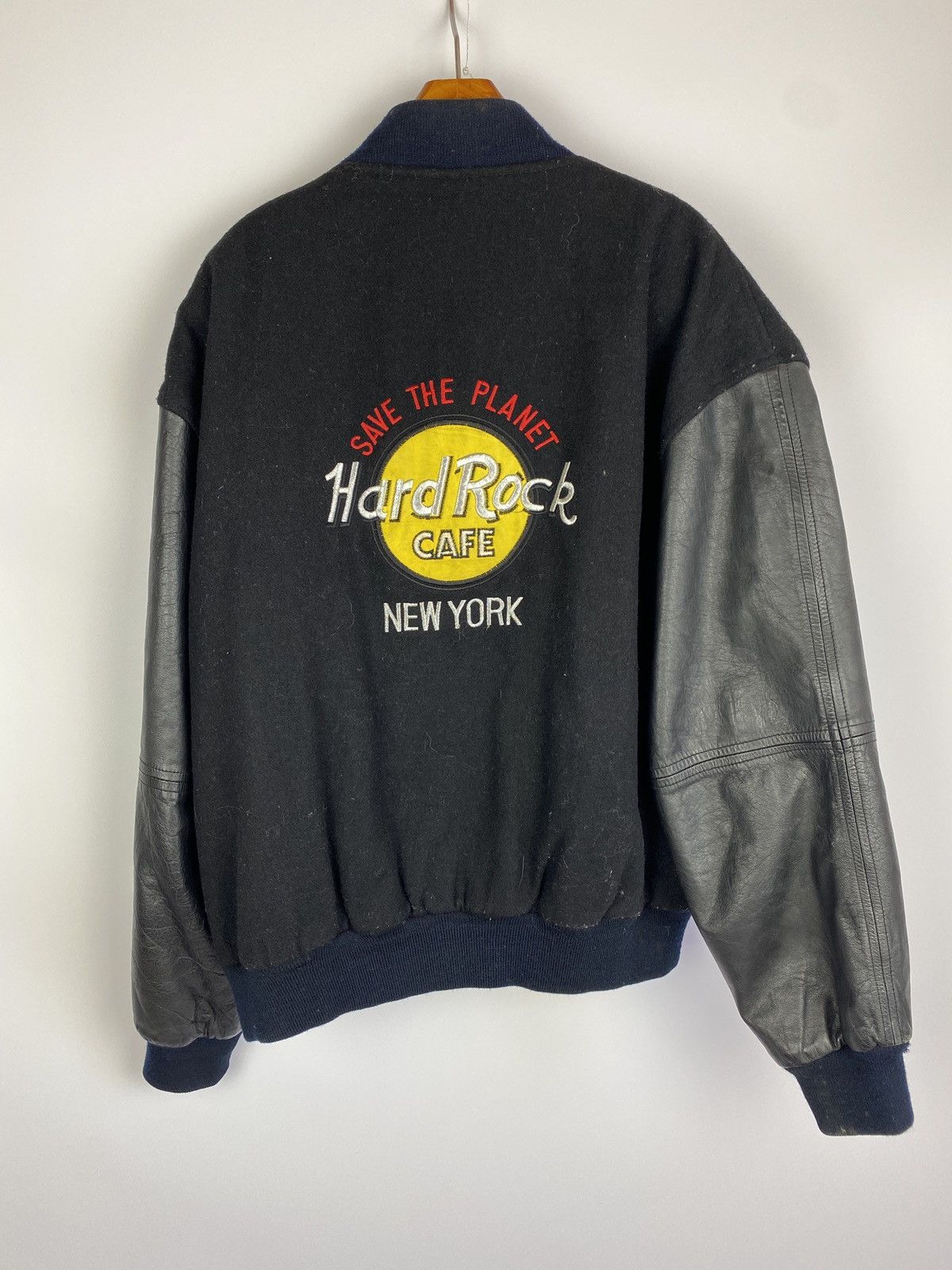 Designer × Hard Rock Cafe × Vintage Leather jacket Hard Rock Cafe New York bomber Size US L / EU 52-54 / 3 - 1 Thumbnail