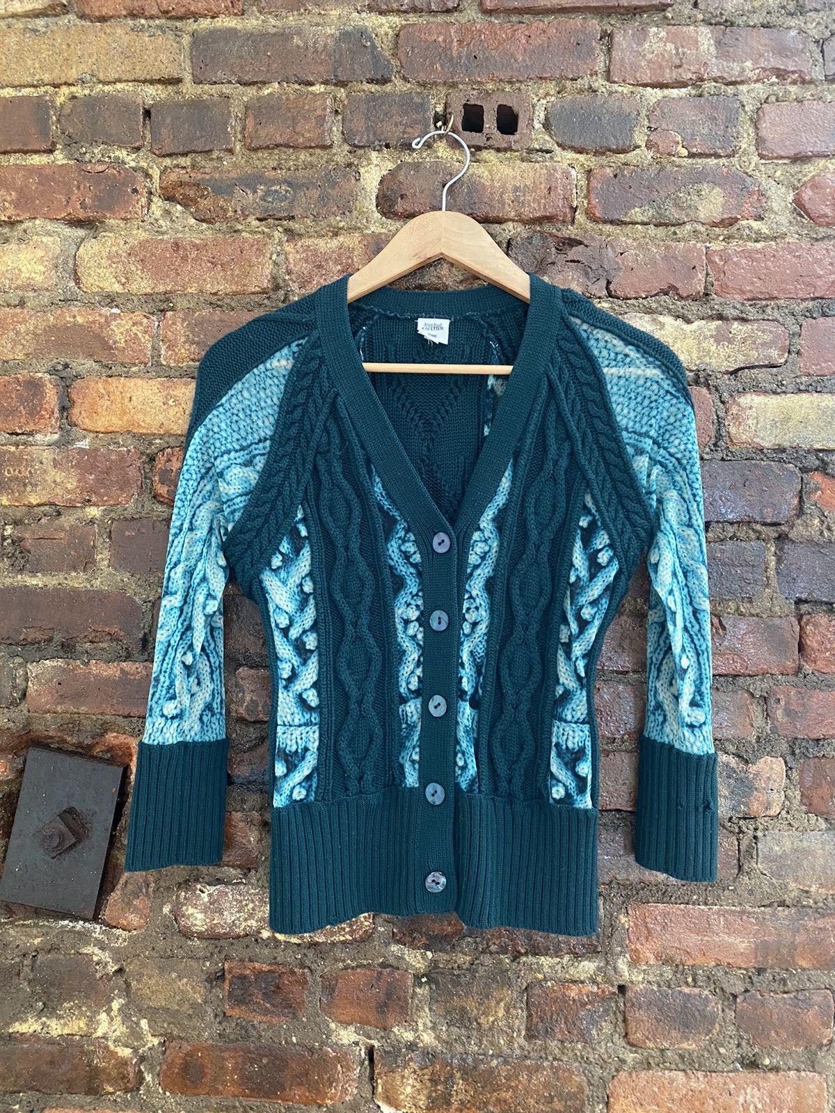 VTG 90s GAULTIER Green Cyber Cardigan