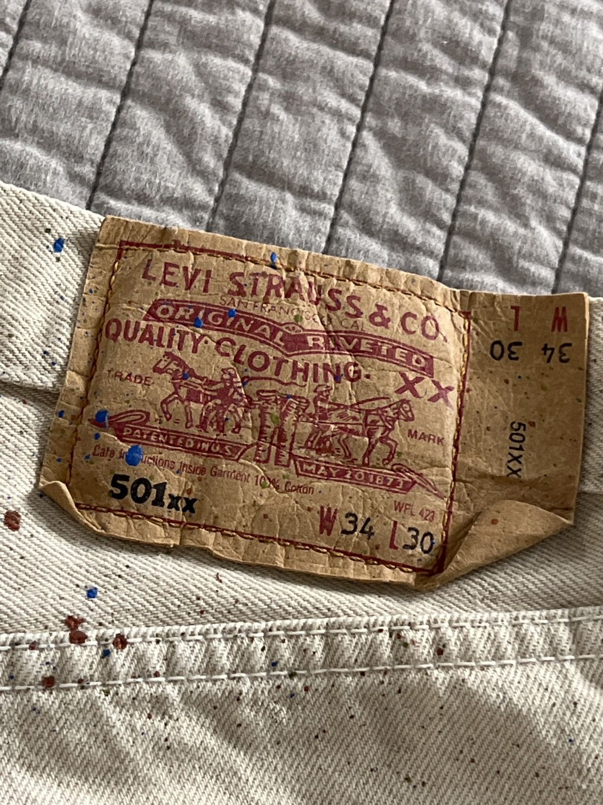 Other Levi’s 501 Custom Flared Painter Denim Size US 34 / EU 50 - 5 Thumbnail