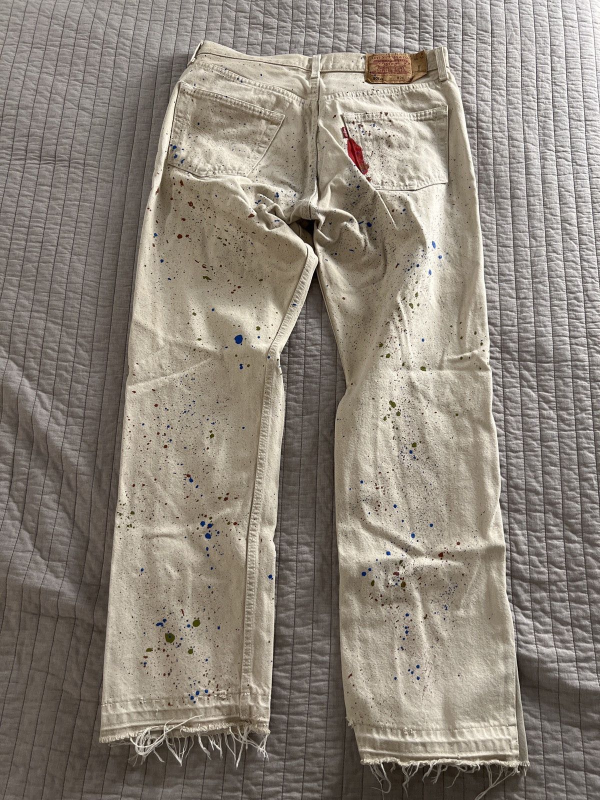 Other Levi’s 501 Custom Flared Painter Denim Size US 34 / EU 50 - 3 Thumbnail