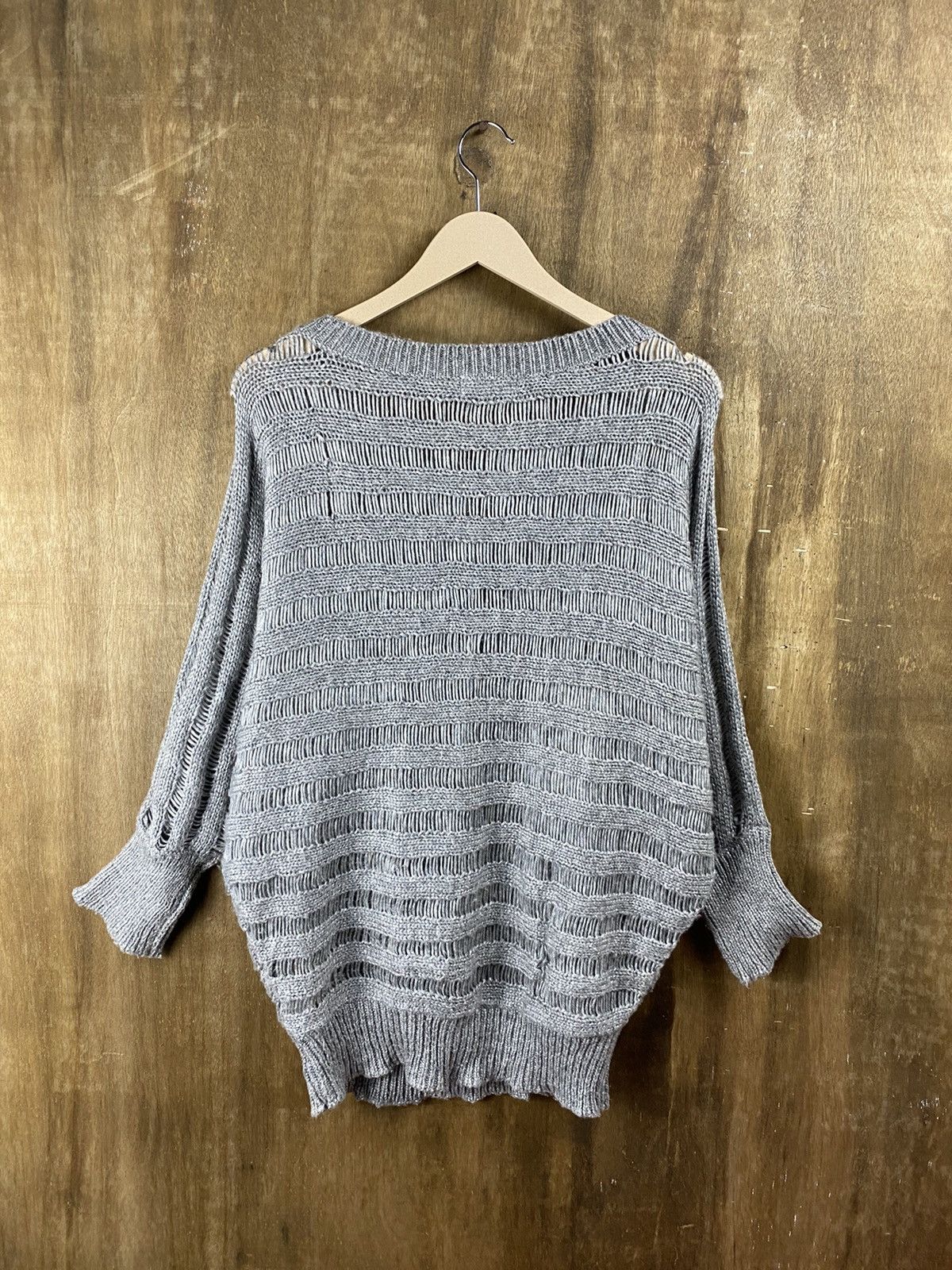 Homespun Knitwear × Japanese Brand Natural Beauty Basic distressed Knitwear #Z076 Size US M / EU 48-50 / 2 - 12 Thumbnail