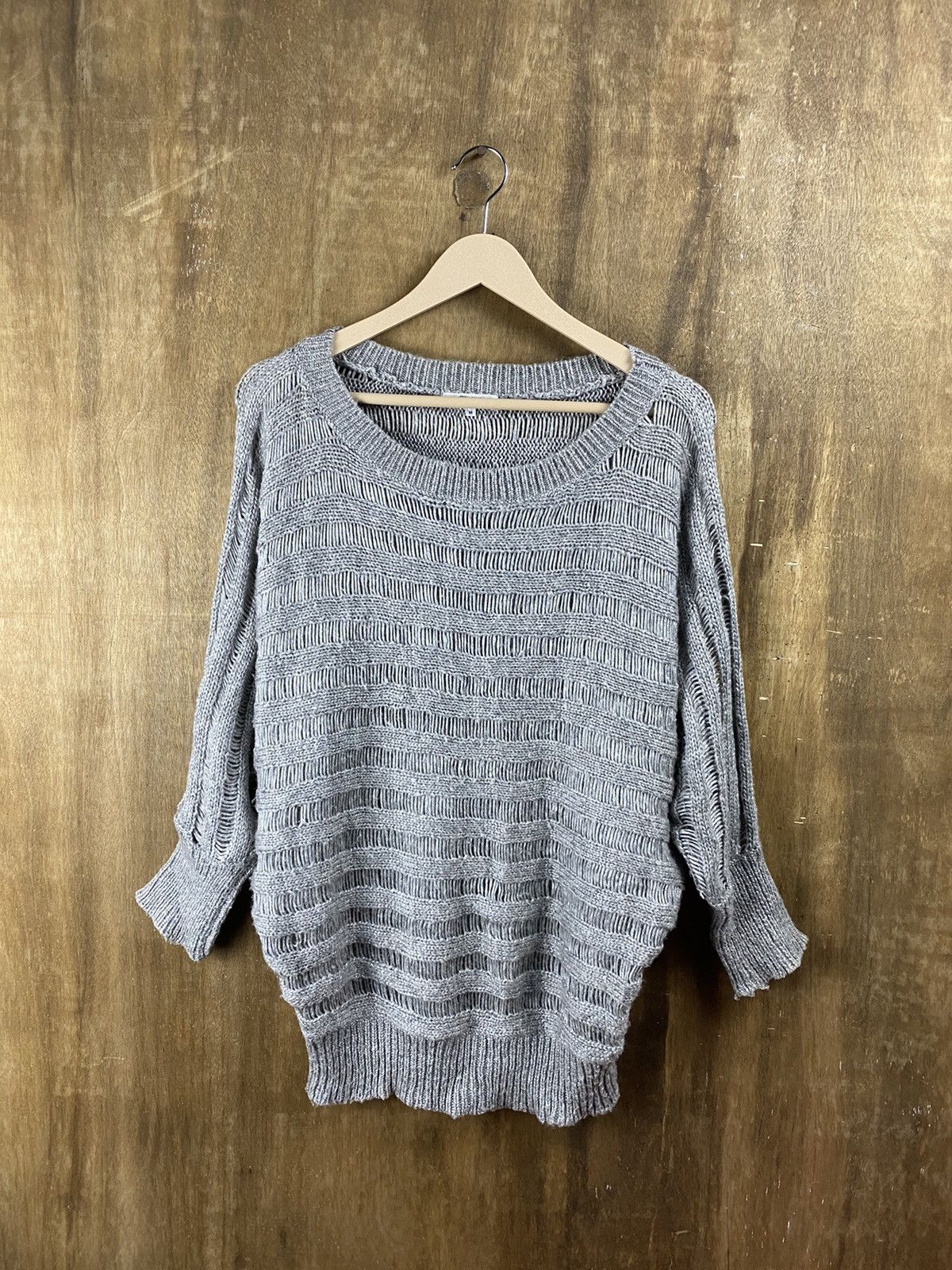 Homespun Knitwear × Japanese Brand Natural Beauty Basic distressed Knitwear #Z076 Size US M / EU 48-50 / 2 - 1 Thumbnail
