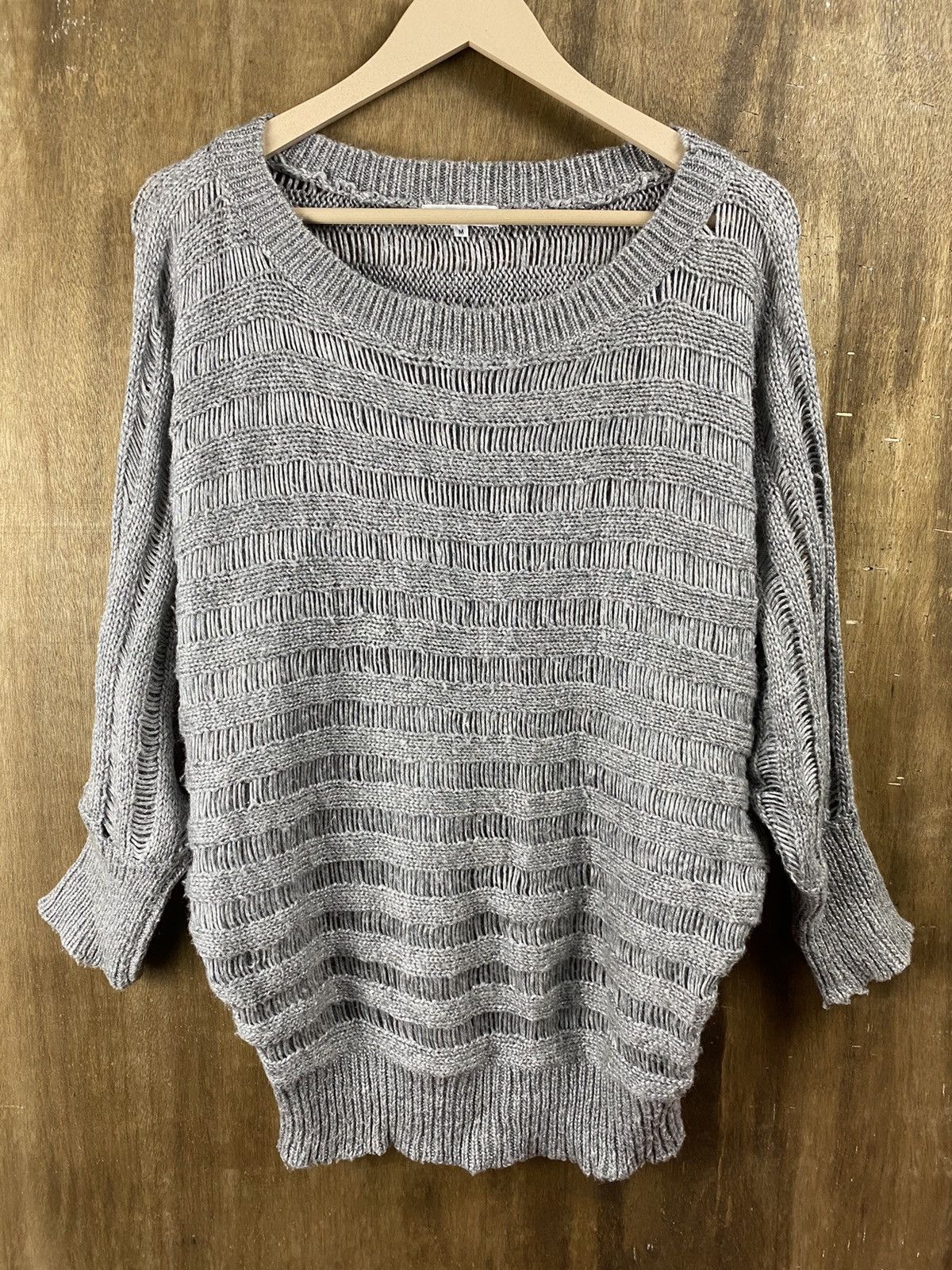 Homespun Knitwear × Japanese Brand Natural Beauty Basic distressed Knitwear #Z076 Size US M / EU 48-50 / 2 - 2 Thumbnail