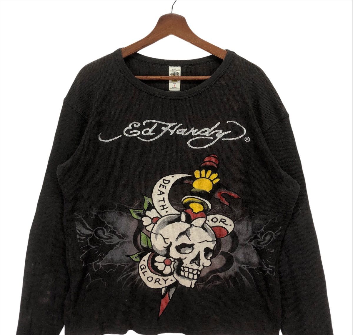 Designer Vintage Ed hardy by Christian Audigier Long Sleeve Shirt Size US S / EU 44-46 / 1 - 2 Thumbnail