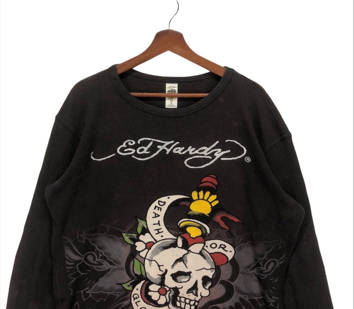 Designer Vintage Ed hardy by Christian Audigier Long Sleeve Shirt Size US S / EU 44-46 / 1 - 3 Thumbnail