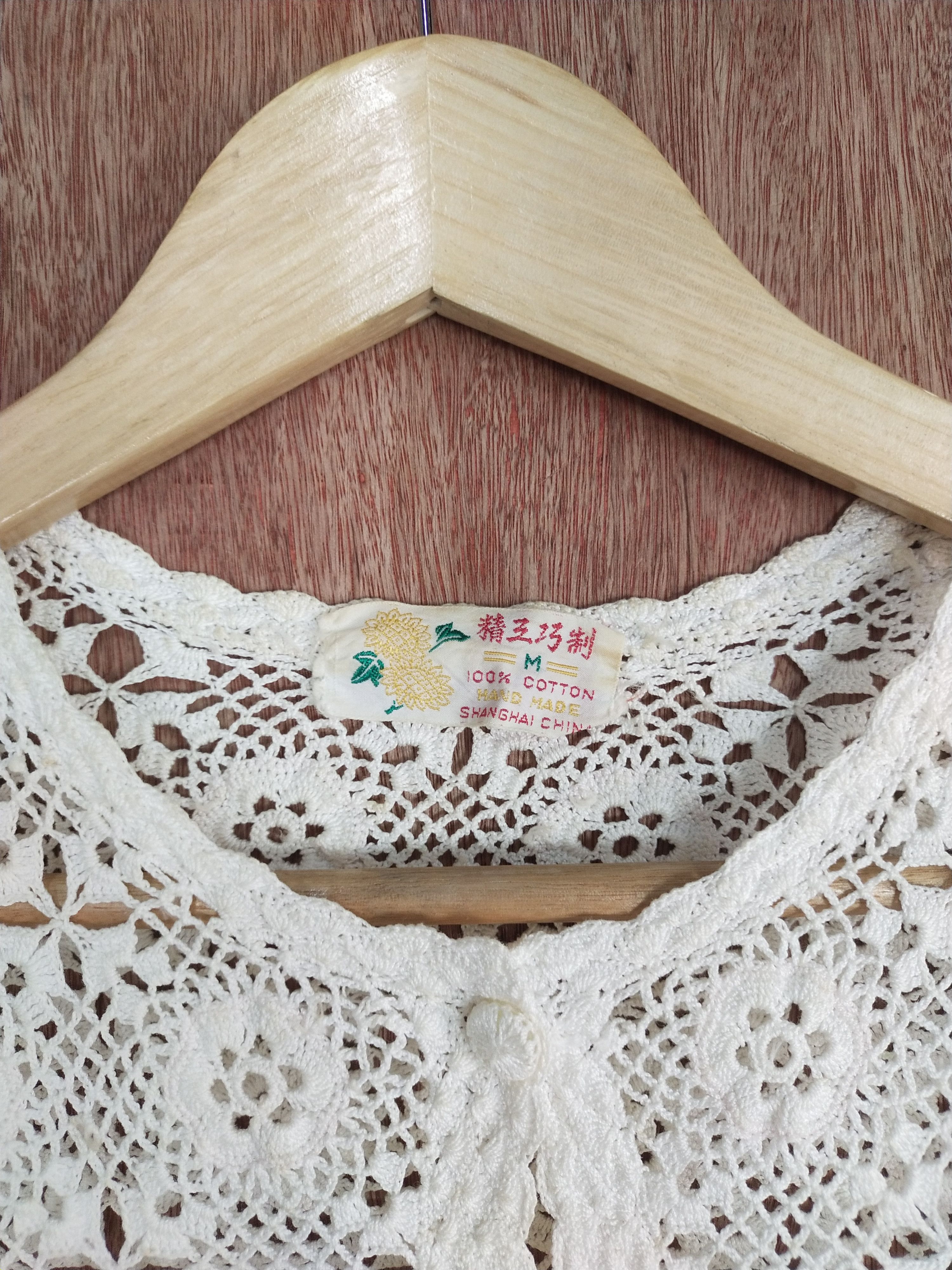 Japanese Brand Japan vintage crochet mesh net White knitwear #273 Size M / US 6-8 / IT 42-44 - 6 Thumbnail