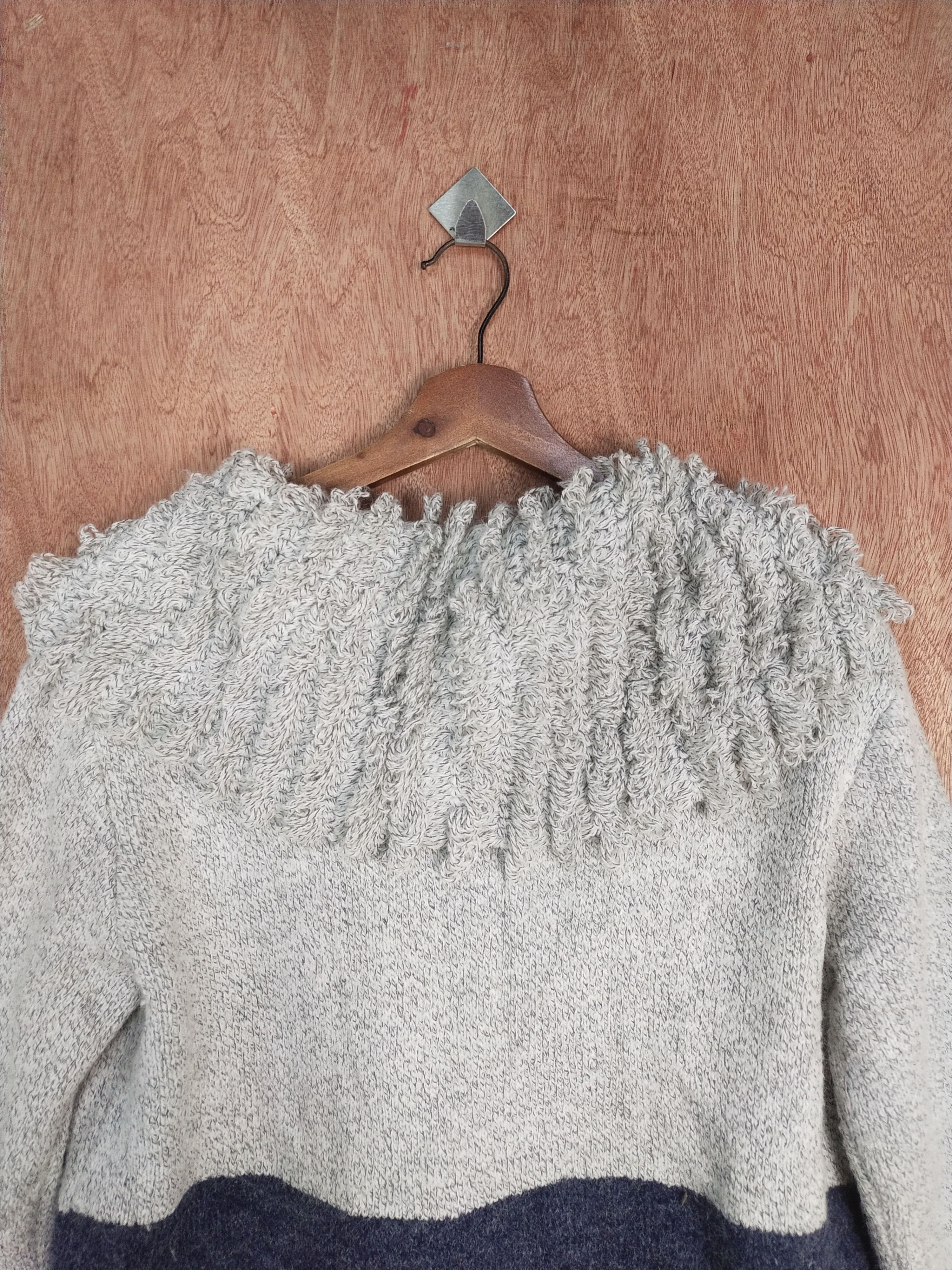Homespun Knitwear Japan cardigan 2 tone Gray/dark blue knitwear #H274 Size US M / EU 48-50 / 2 - 8 Thumbnail