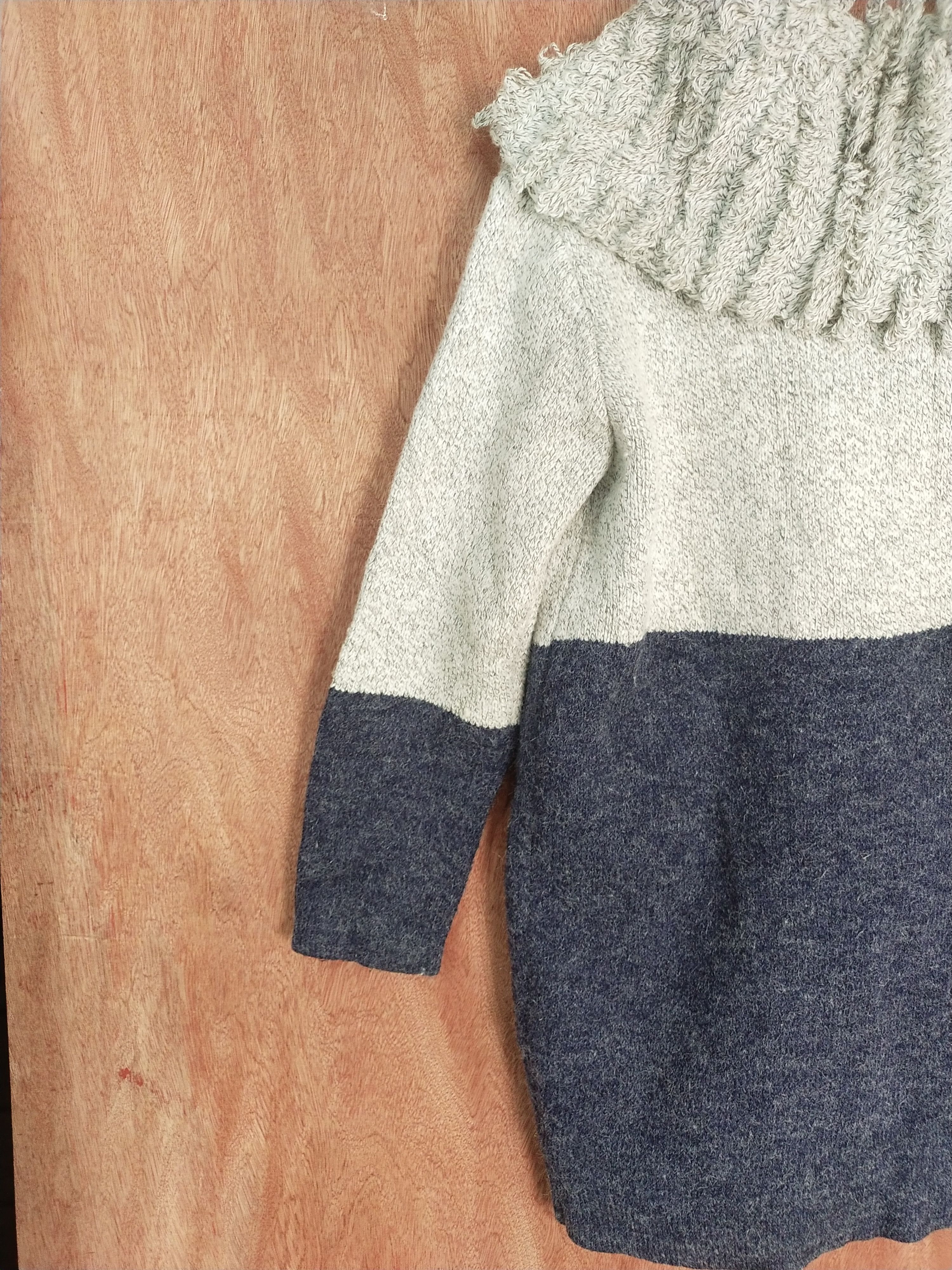 Homespun Knitwear Japan cardigan 2 tone Gray/dark blue knitwear #H274 Size US M / EU 48-50 / 2 - 10 Thumbnail