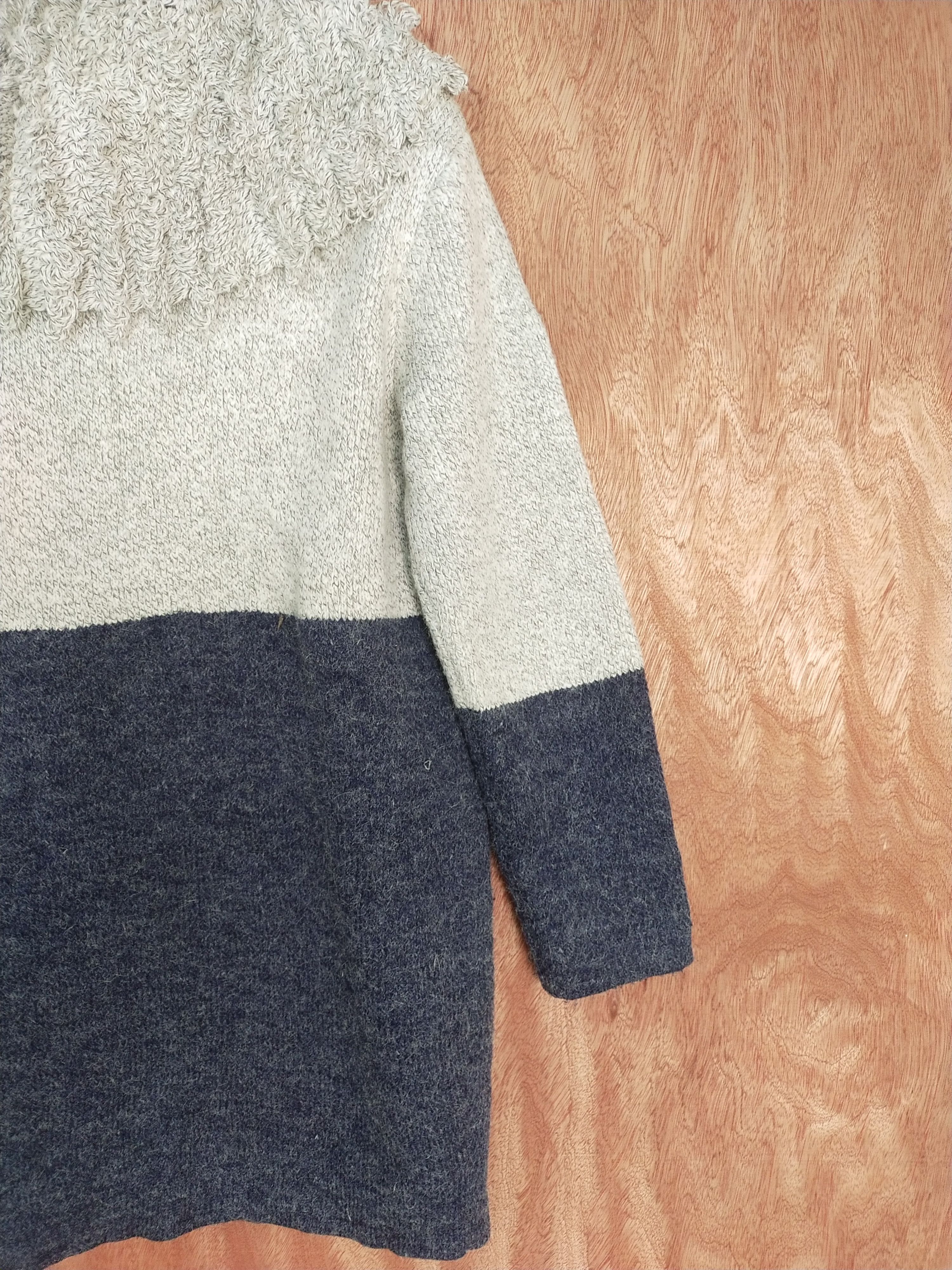 Homespun Knitwear Japan cardigan 2 tone Gray/dark blue knitwear #H274 Size US M / EU 48-50 / 2 - 9 Thumbnail