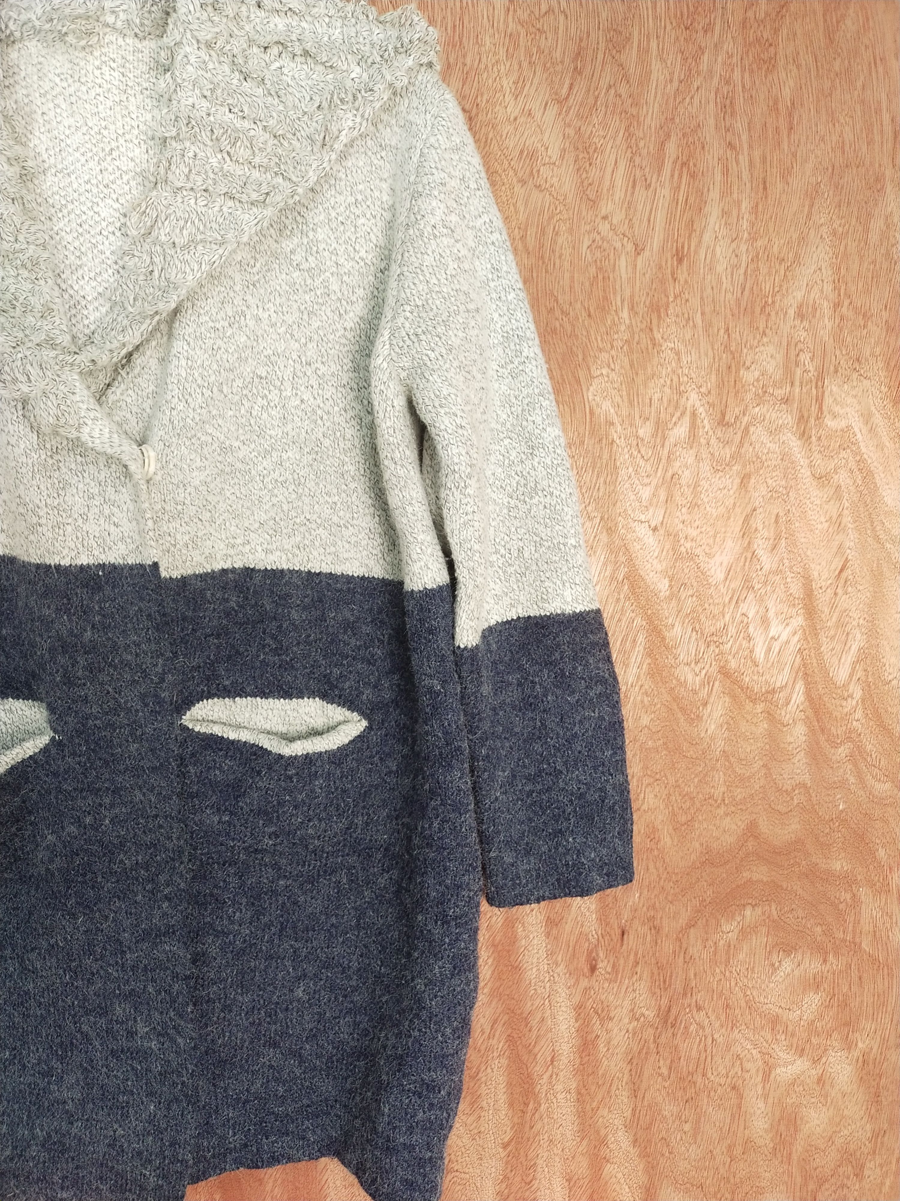 Homespun Knitwear Japan cardigan 2 tone Gray/dark blue knitwear #H274 Size US M / EU 48-50 / 2 - 3 Thumbnail