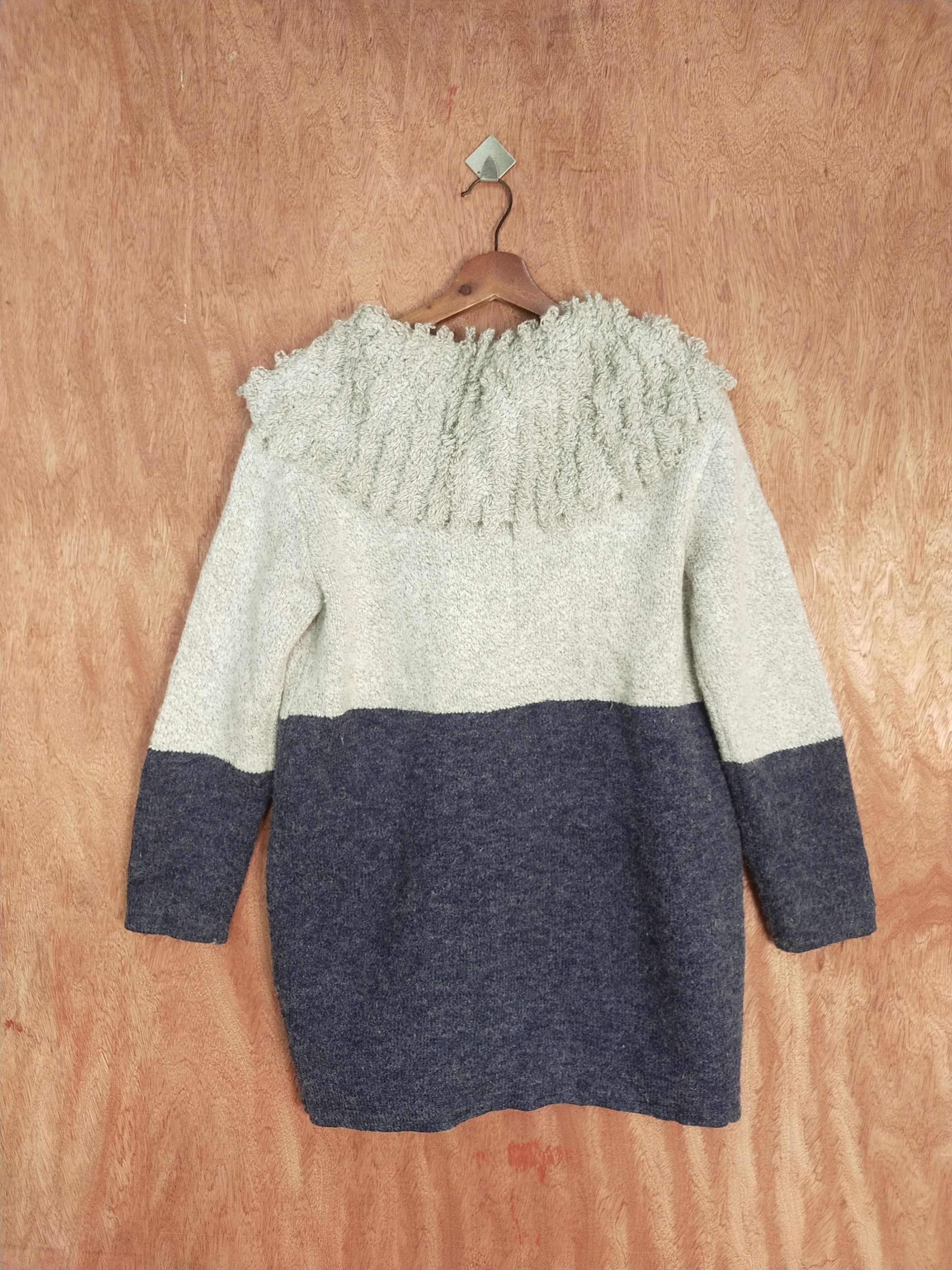 Homespun Knitwear Japan cardigan 2 tone Gray/dark blue knitwear #H274 Size US M / EU 48-50 / 2 - 7 Thumbnail