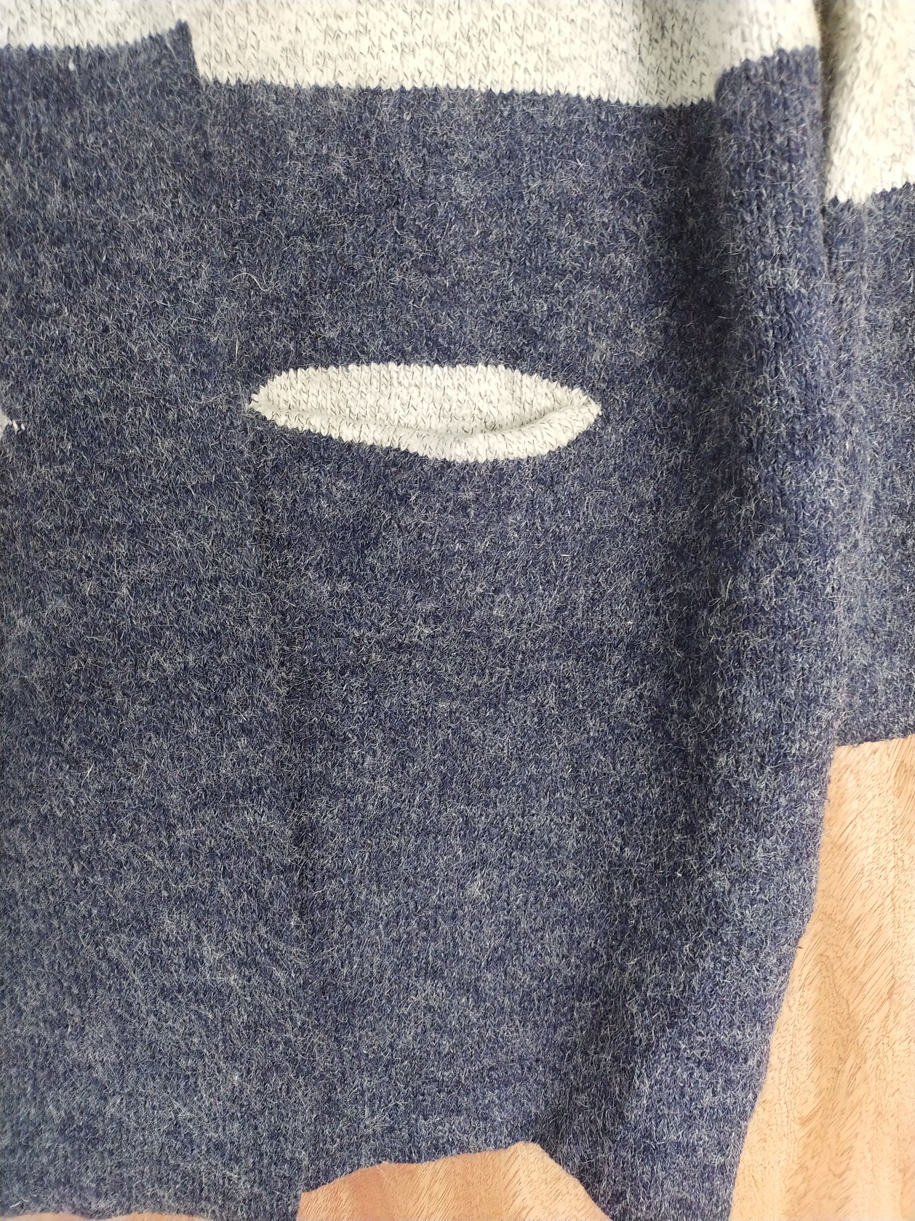 Homespun Knitwear Japan cardigan 2 tone Gray/dark blue knitwear #H274 Size US M / EU 48-50 / 2 - 4 Thumbnail