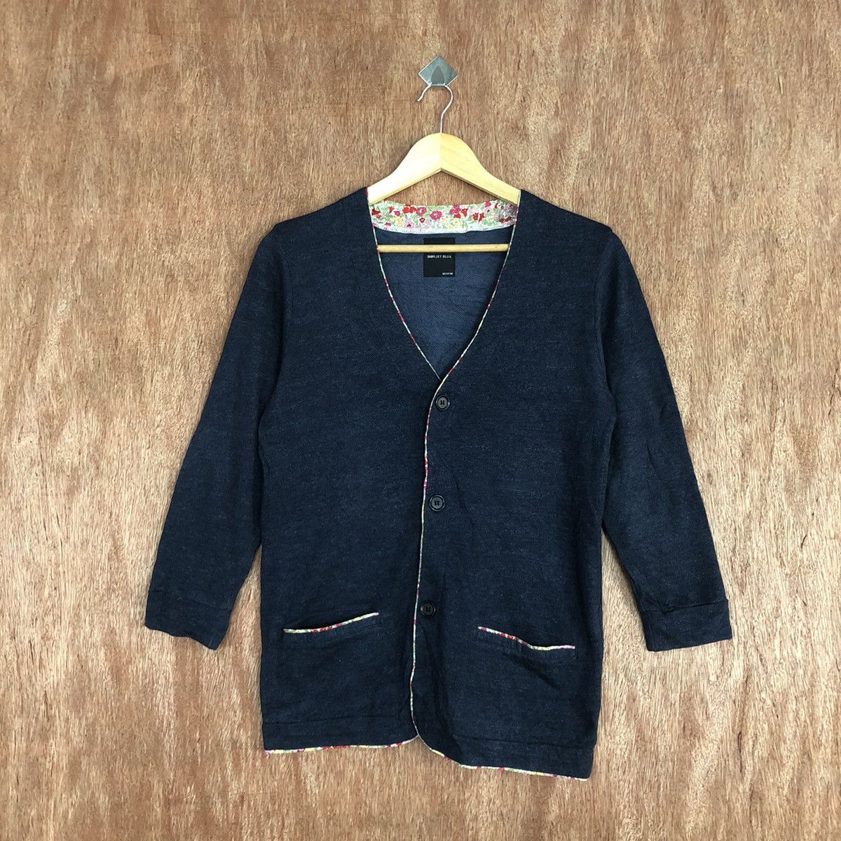 Homespun Knitwear Ships Jet Blue Shag Shaggy cardigan Knitwear #H169 Size US M / EU 48-50 / 2 - 1 Thumbnail