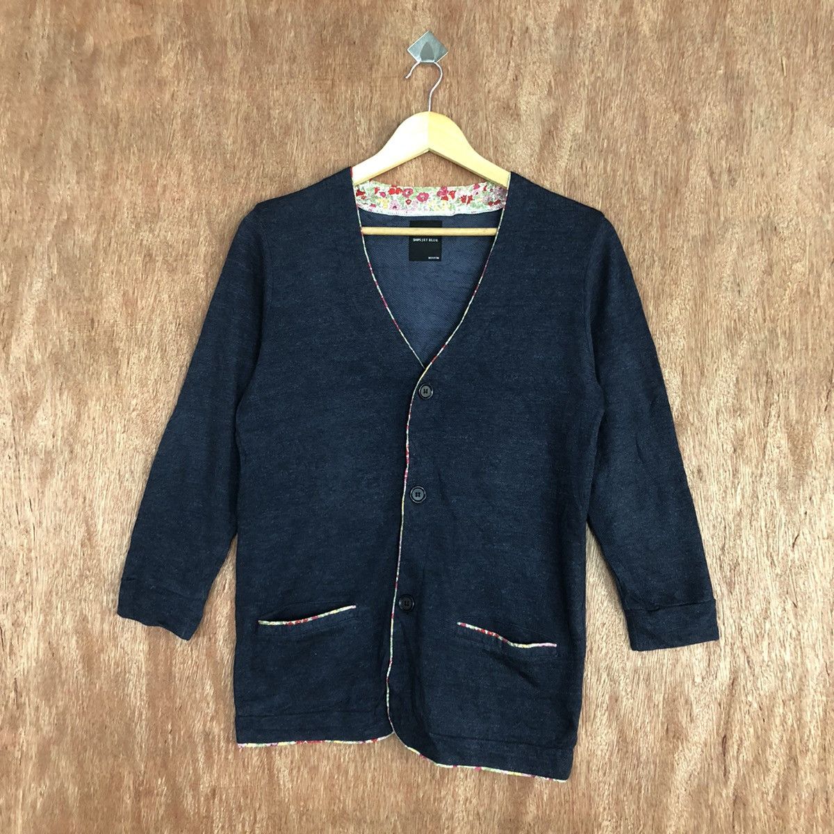 Homespun Knitwear Ships Jet Blue Shag Shaggy cardigan Knitwear #H169 Size US M / EU 48-50 / 2 - 3 Thumbnail