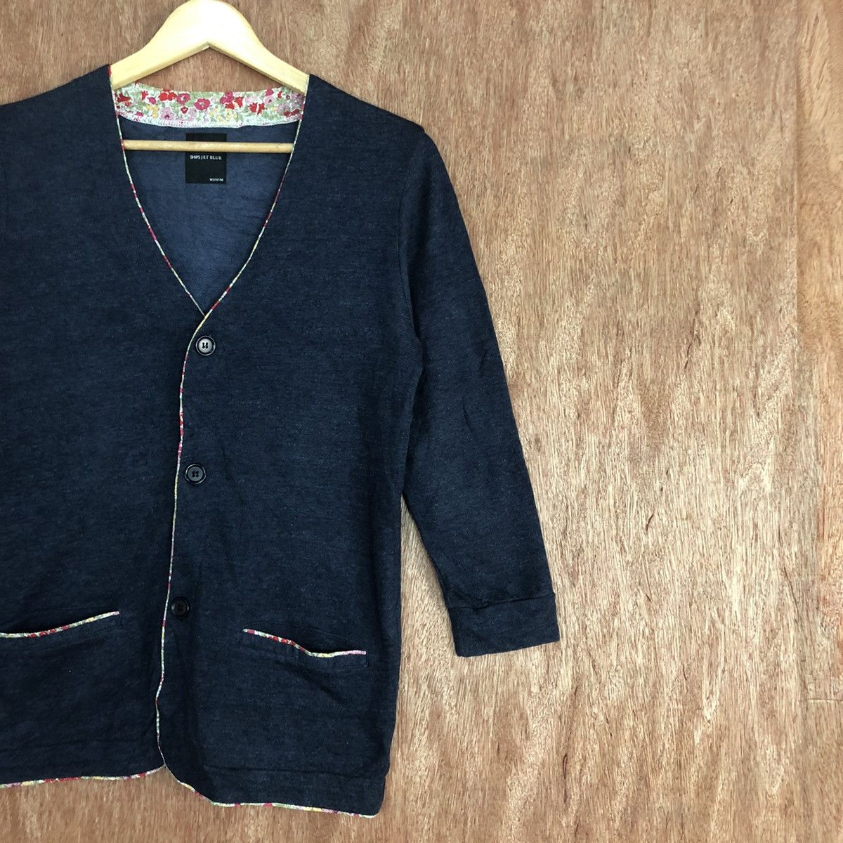 Homespun Knitwear Ships Jet Blue Shag Shaggy cardigan Knitwear #H169 Size US M / EU 48-50 / 2 - 5 Thumbnail