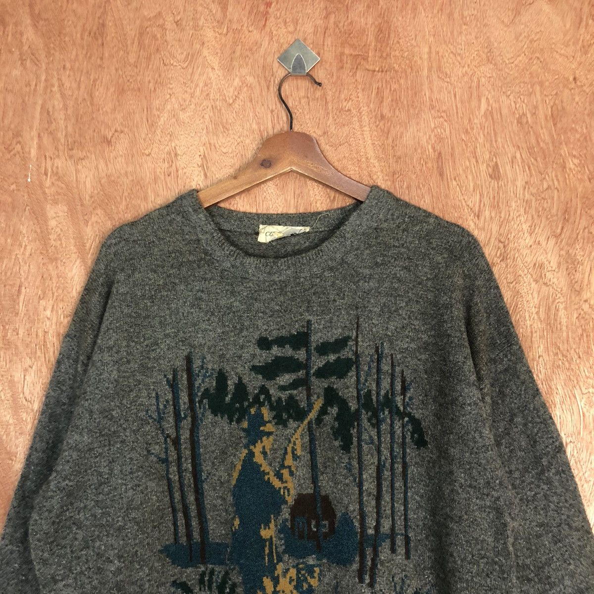 Vintage Convivace hunter Grey art sweatshirt Knitwear #H164 Size US M / EU 48-50 / 2 - 2 Thumbnail