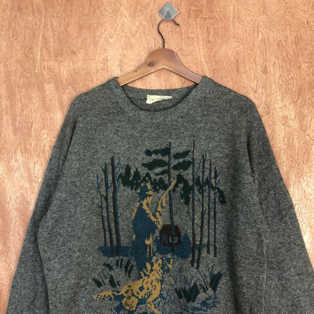 Vintage Convivace hunter Grey art sweatshirt Knitwear #H164 Size US M / EU 48-50 / 2 - 9 Thumbnail