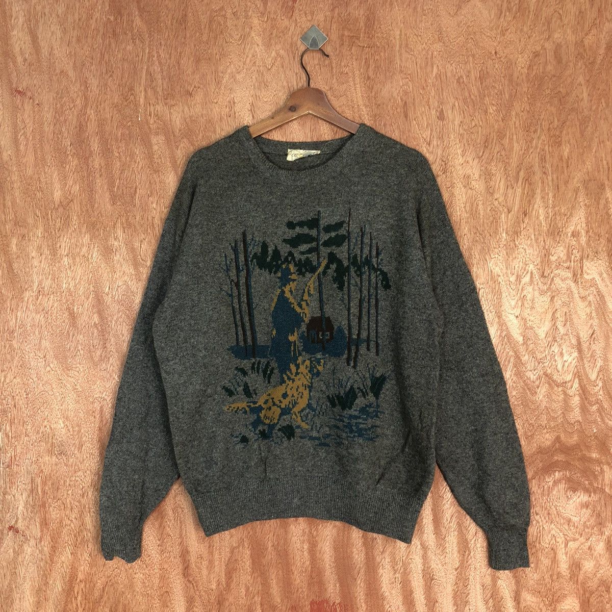 Vintage Convivace hunter Grey art sweatshirt Knitwear #H164 Size US M / EU 48-50 / 2 - 1 Thumbnail