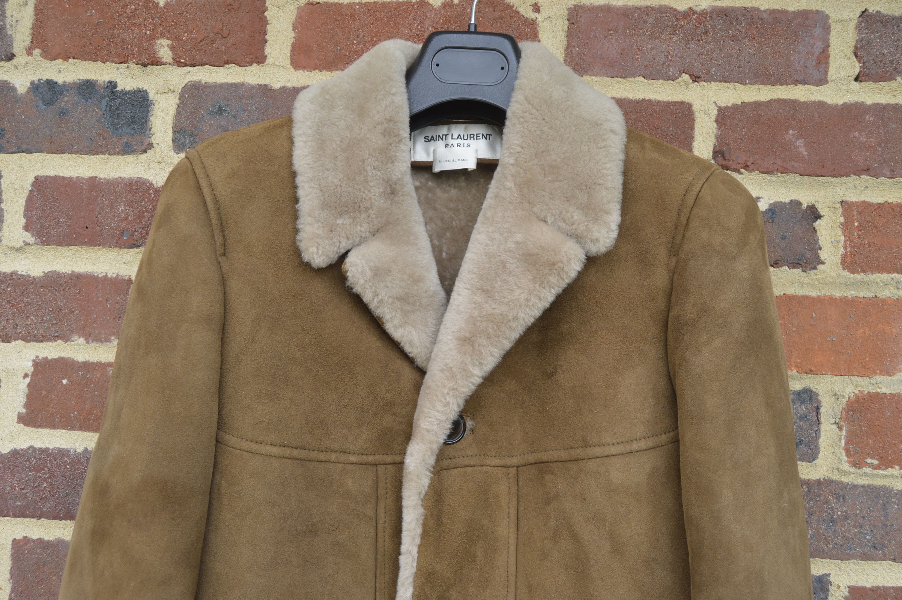 Saint Laurent Paris Hedi's Personal Suede and Shearling Coat Size US S / EU 44-46 / 1 - 4 Thumbnail