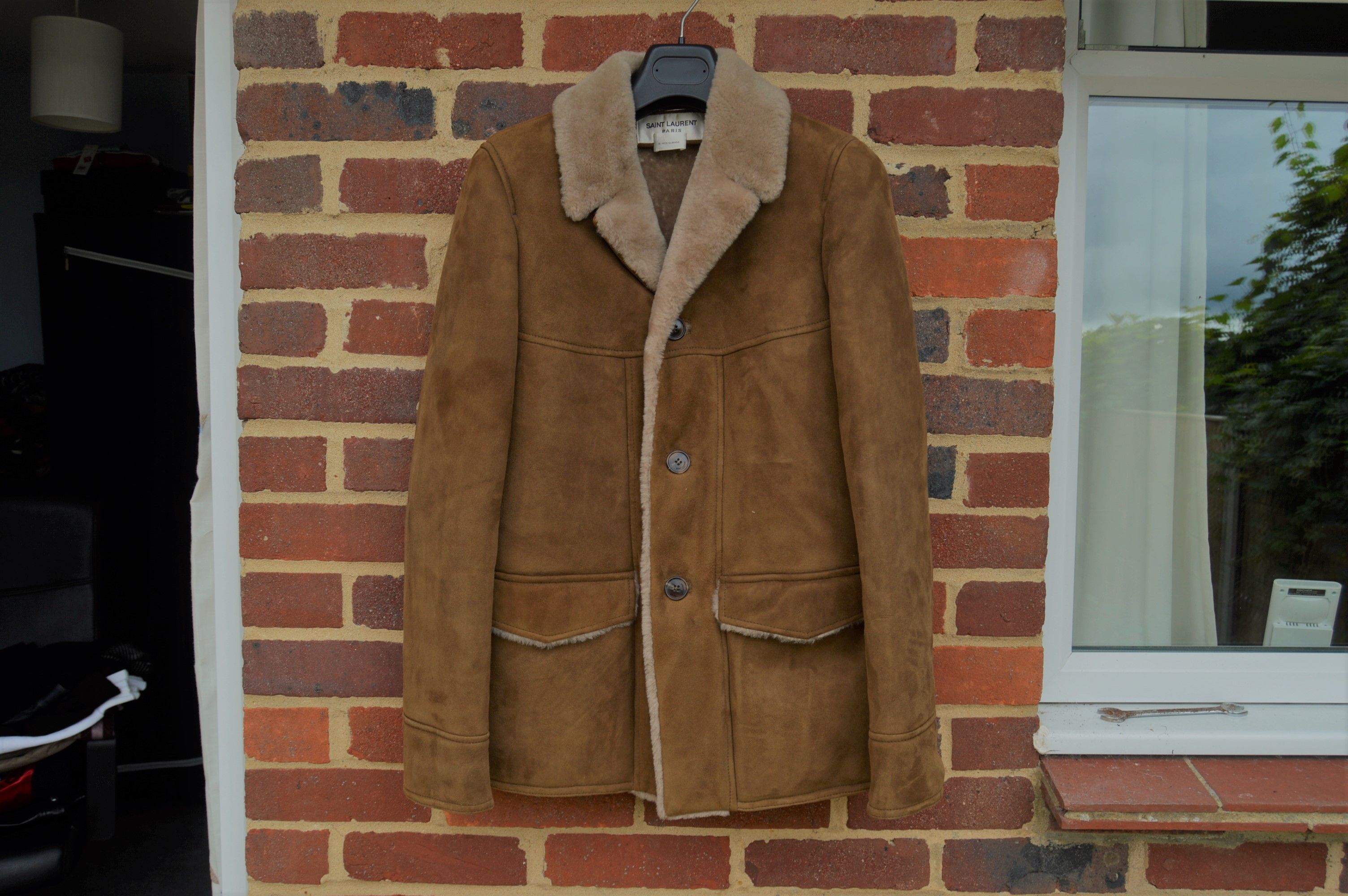 Saint Laurent Paris Hedi's Personal Suede and Shearling Coat Size US S / EU 44-46 / 1 - 1 Thumbnail